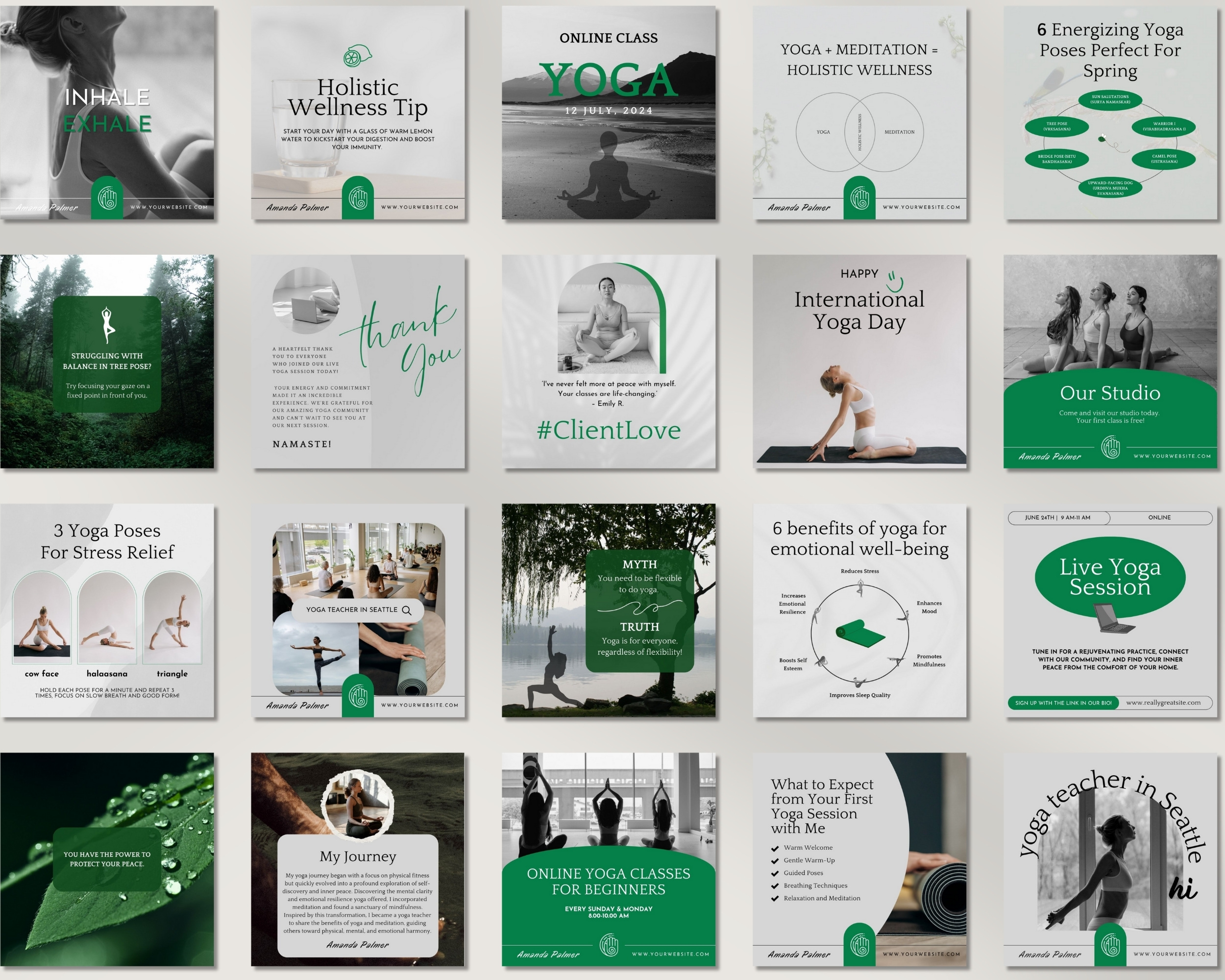 50 Ready-To-Post Yoga Instagram Post Templates