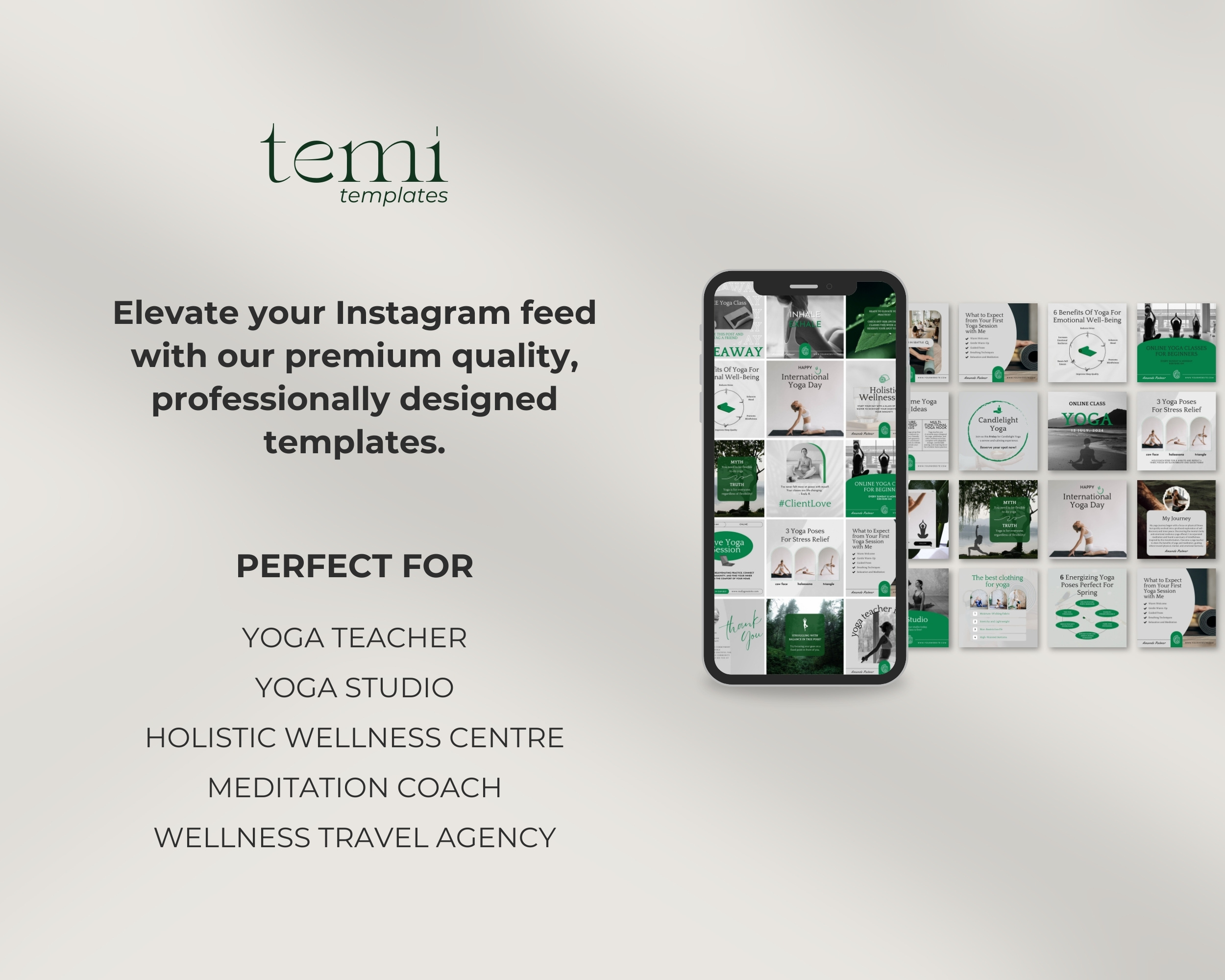 50 Ready-To-Post Yoga Instagram Post Templates