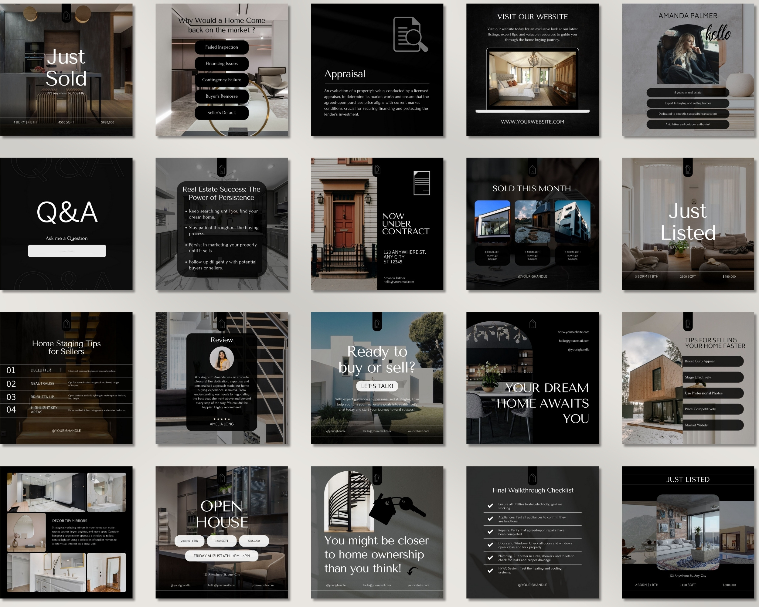50 Ready-To-Post Realtor Instagram Post Templates