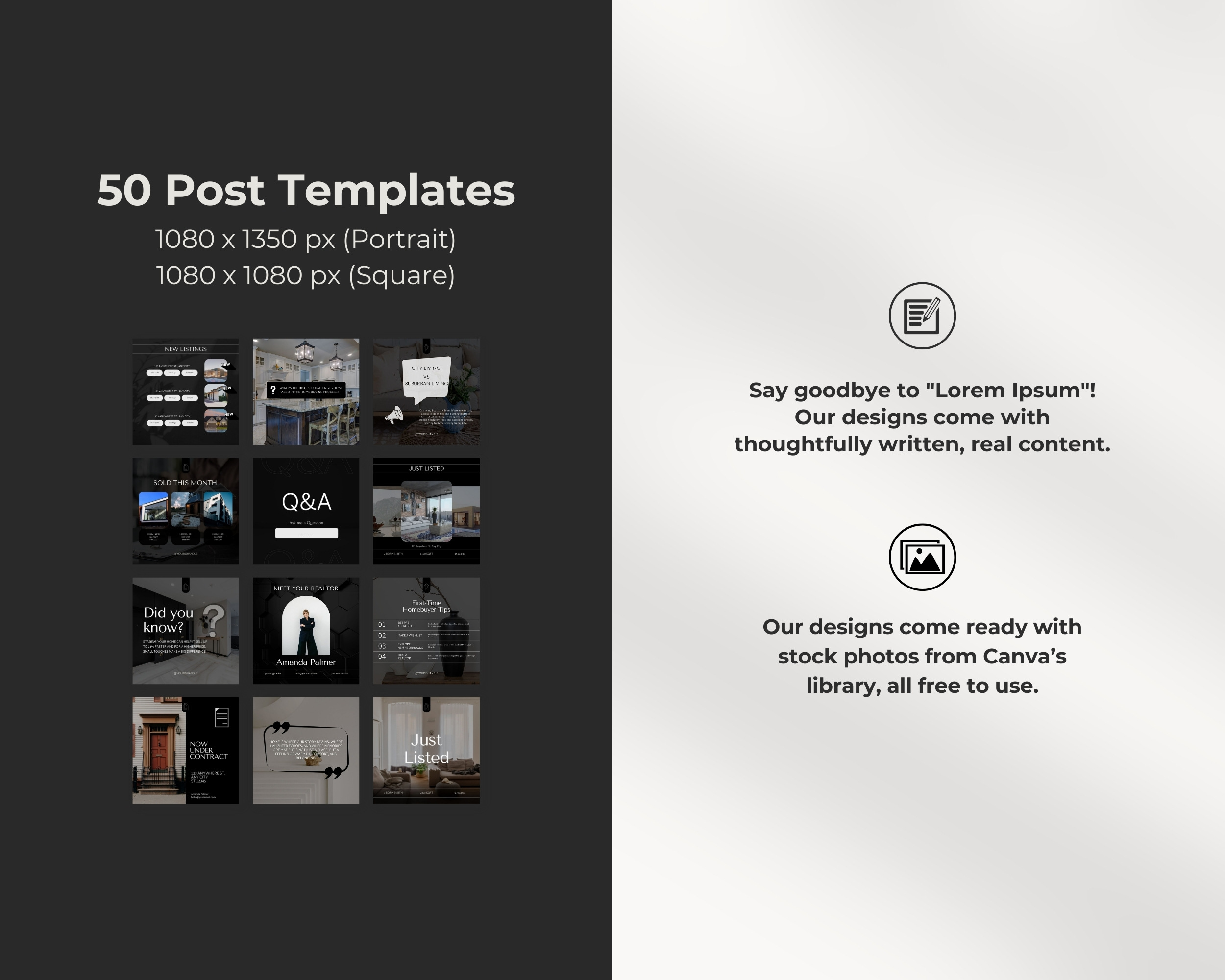 50 Ready-To-Post Realtor Instagram Post Templates