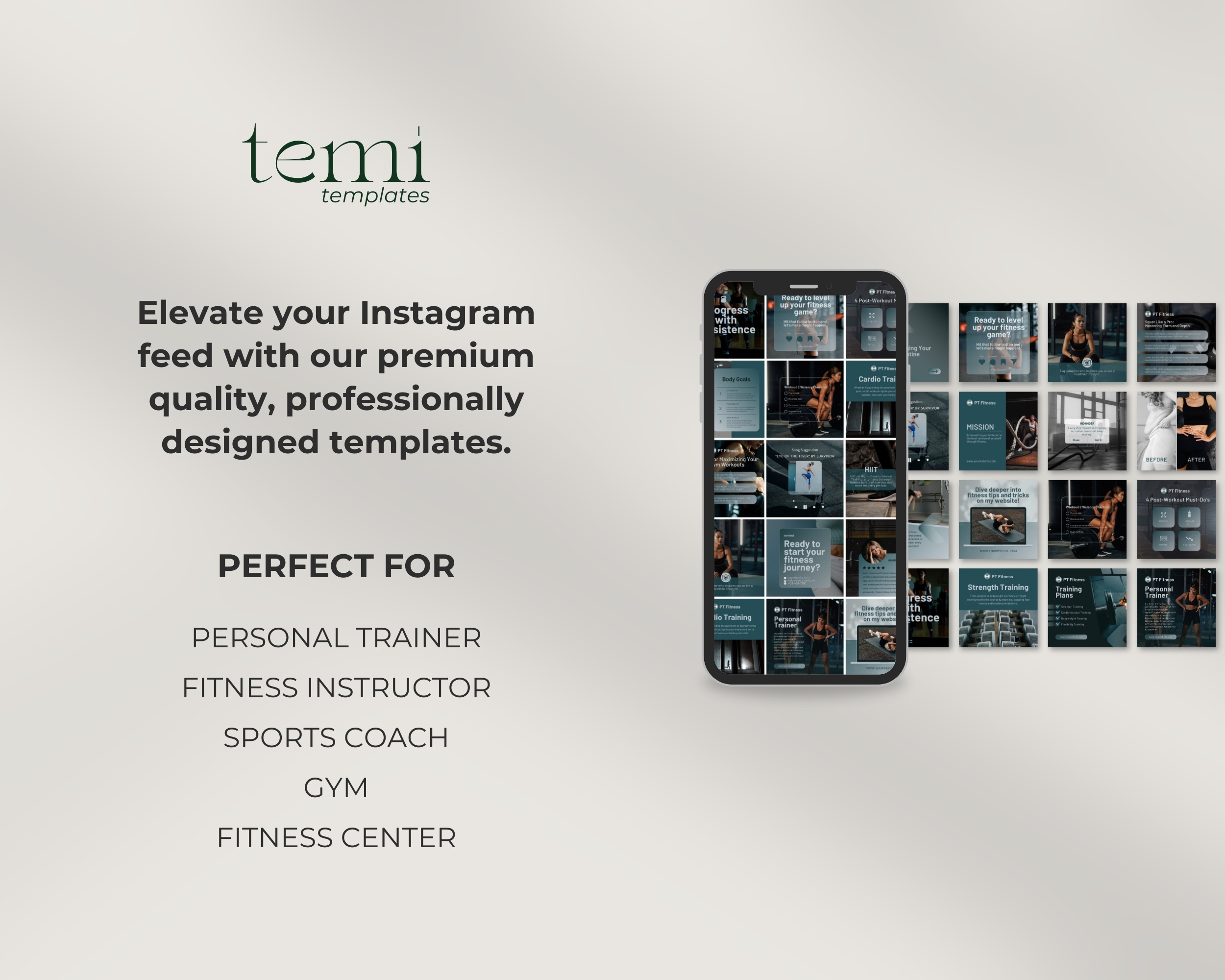 50 Ready-To-Post Personal Trainer Instagram Post Templates