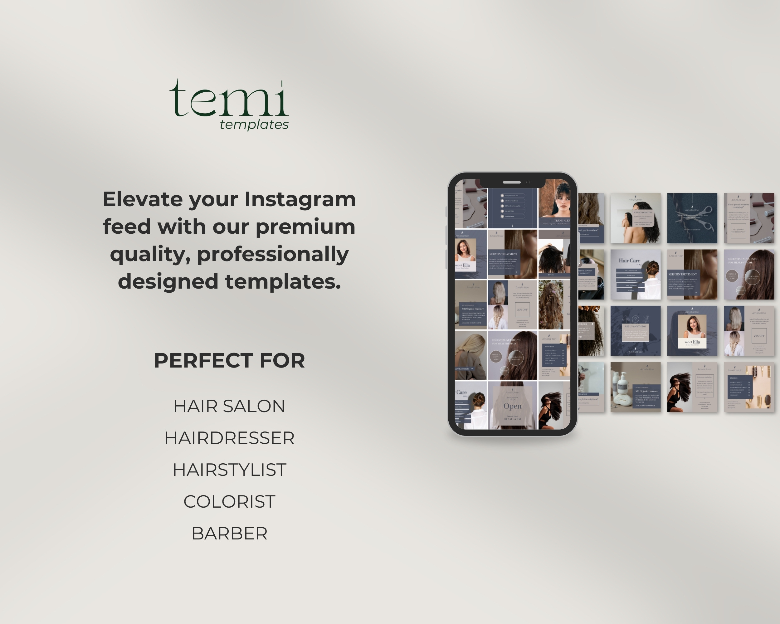 50 Ready-To-Post Hair Salon Instagram Post Templates