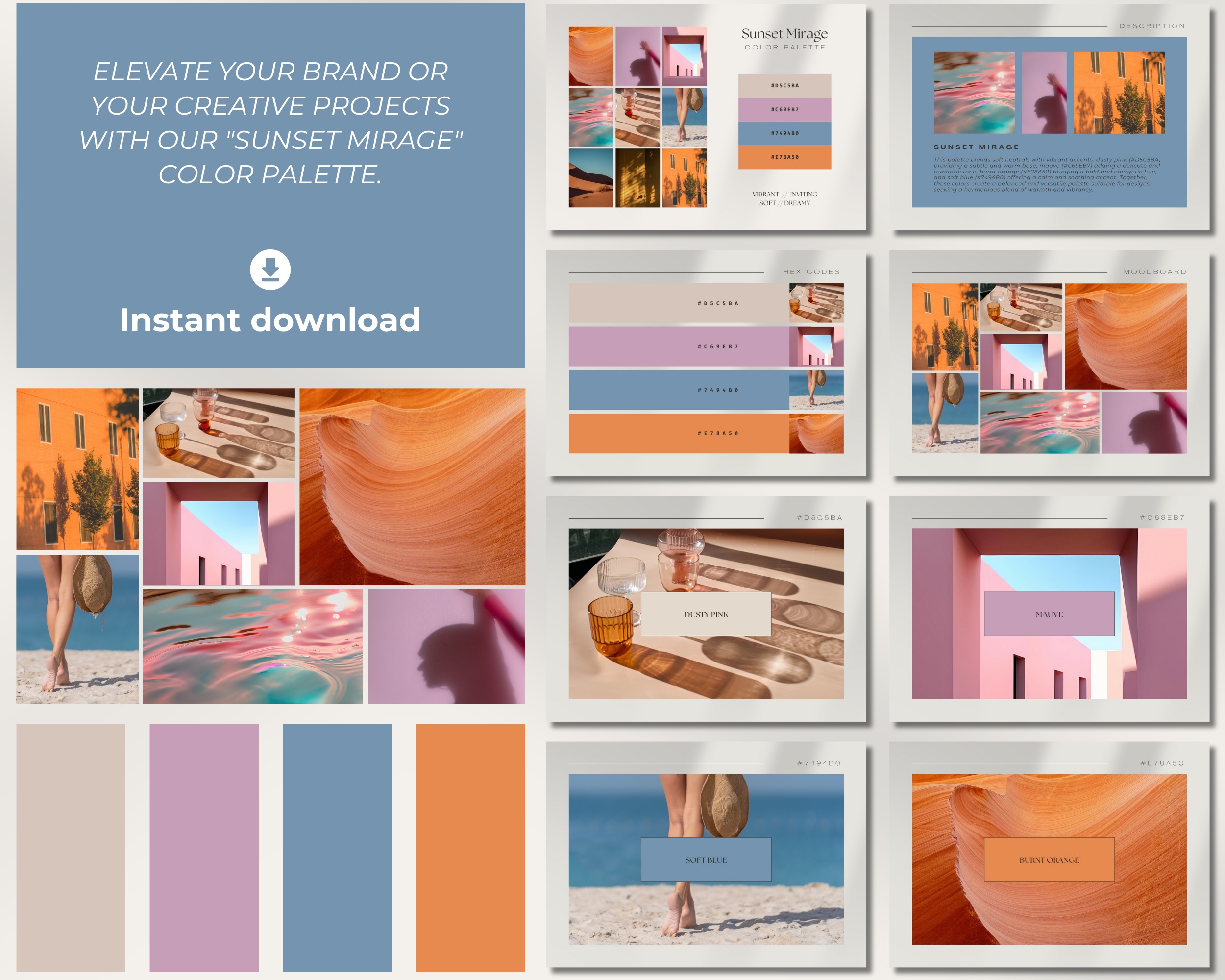 Sunset Mirage Digital Color Palette