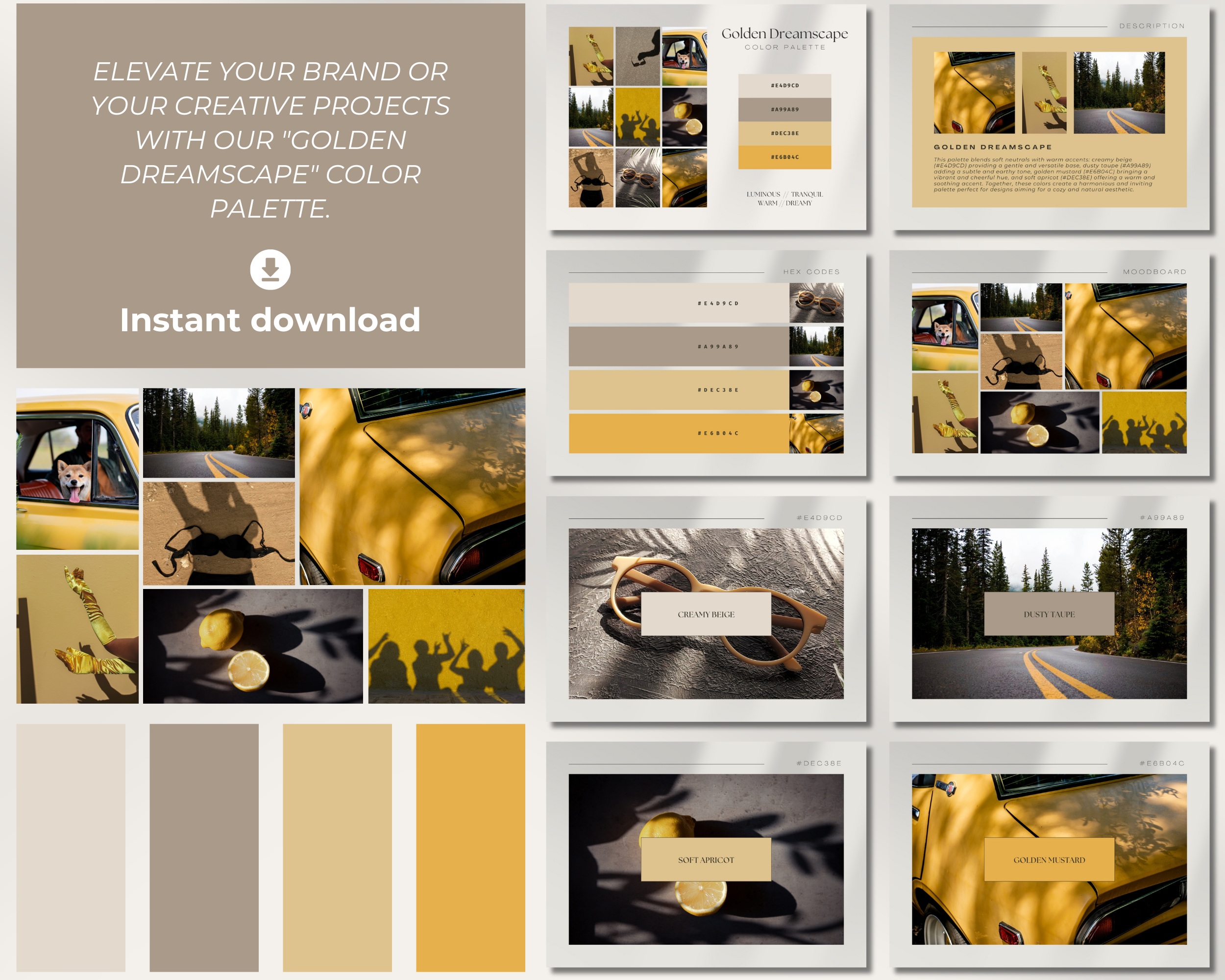 Golden Dreamscape Digital Color Palette