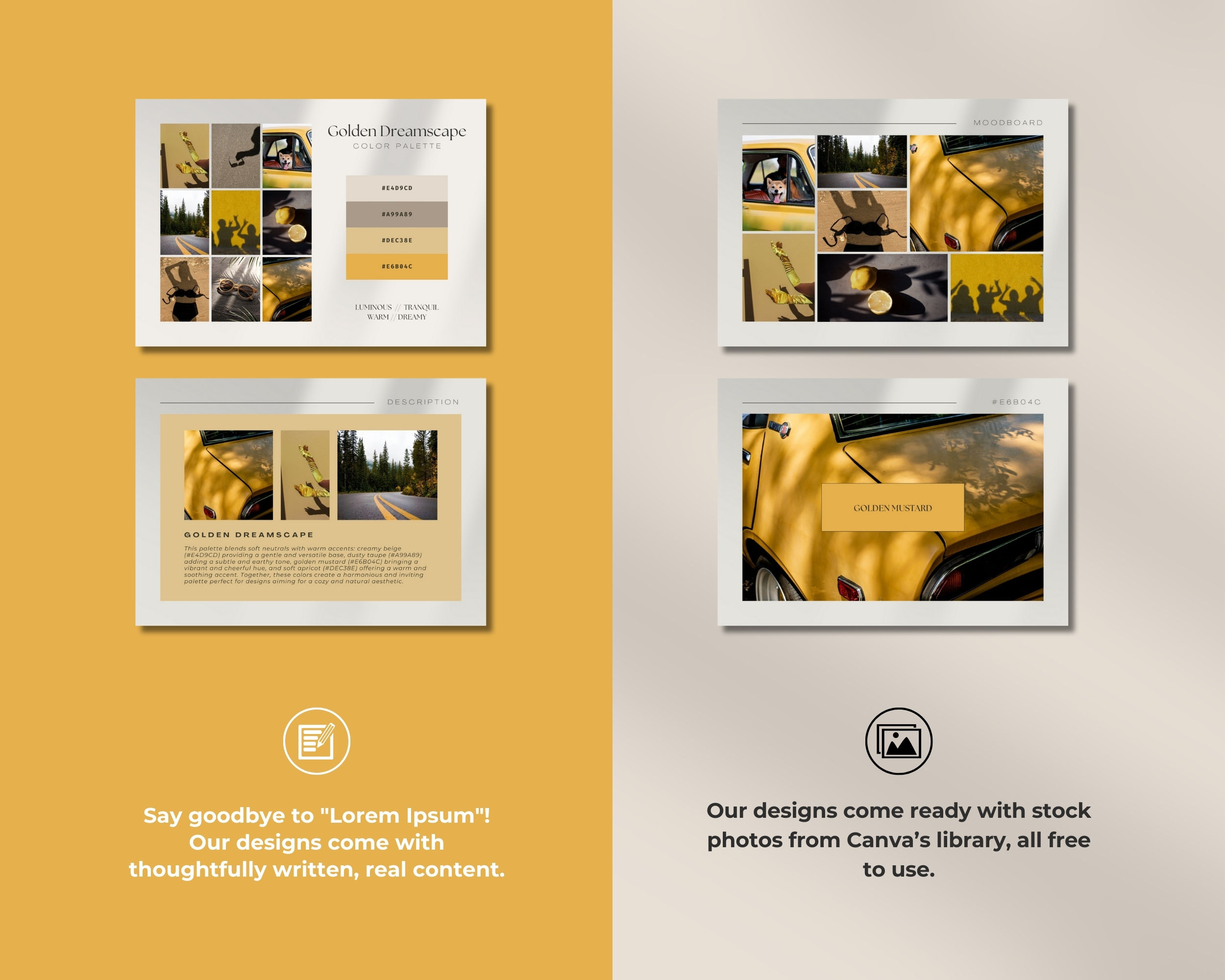Golden Dreamscape Digital Color Palette