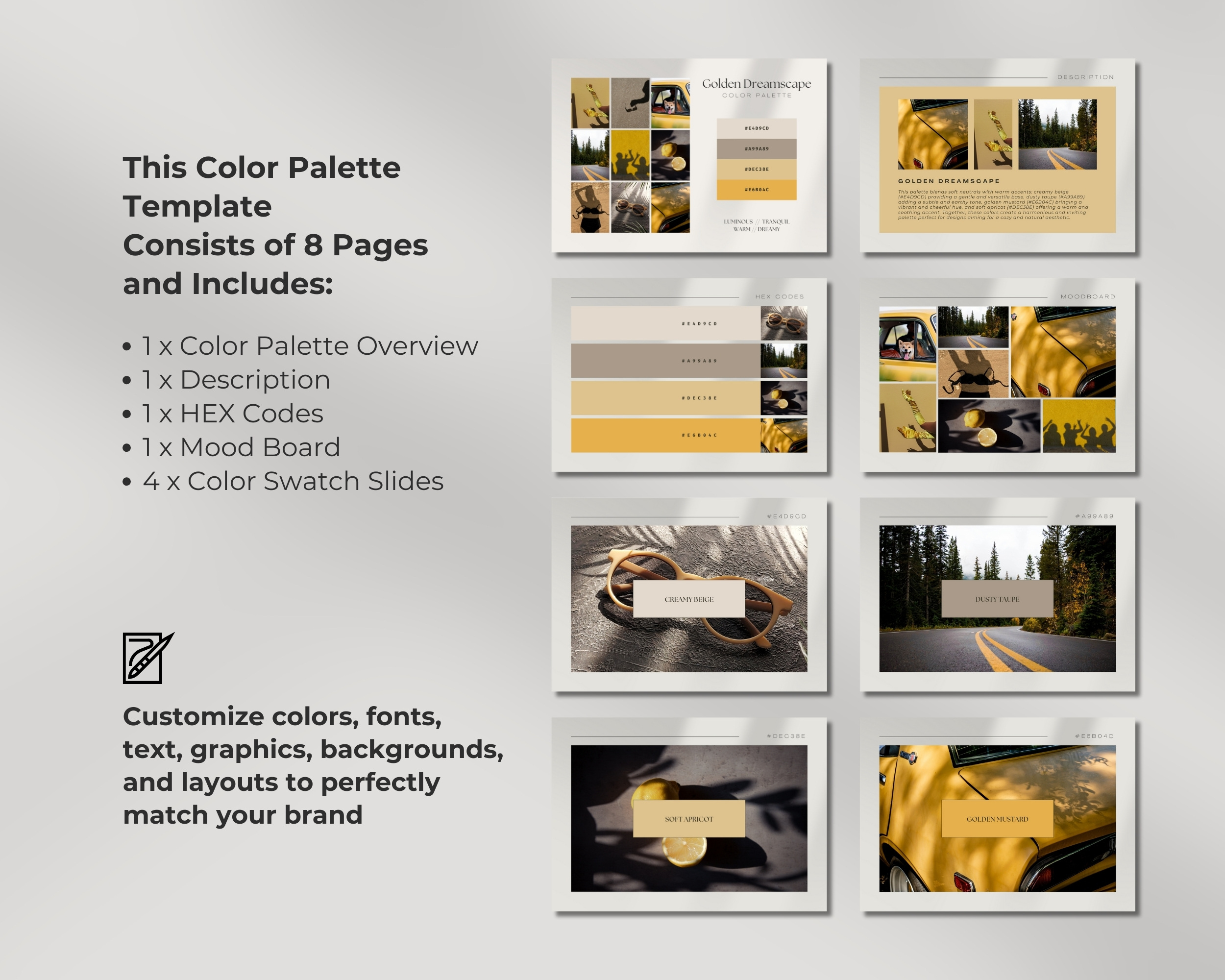 Golden Dreamscape Digital Color Palette