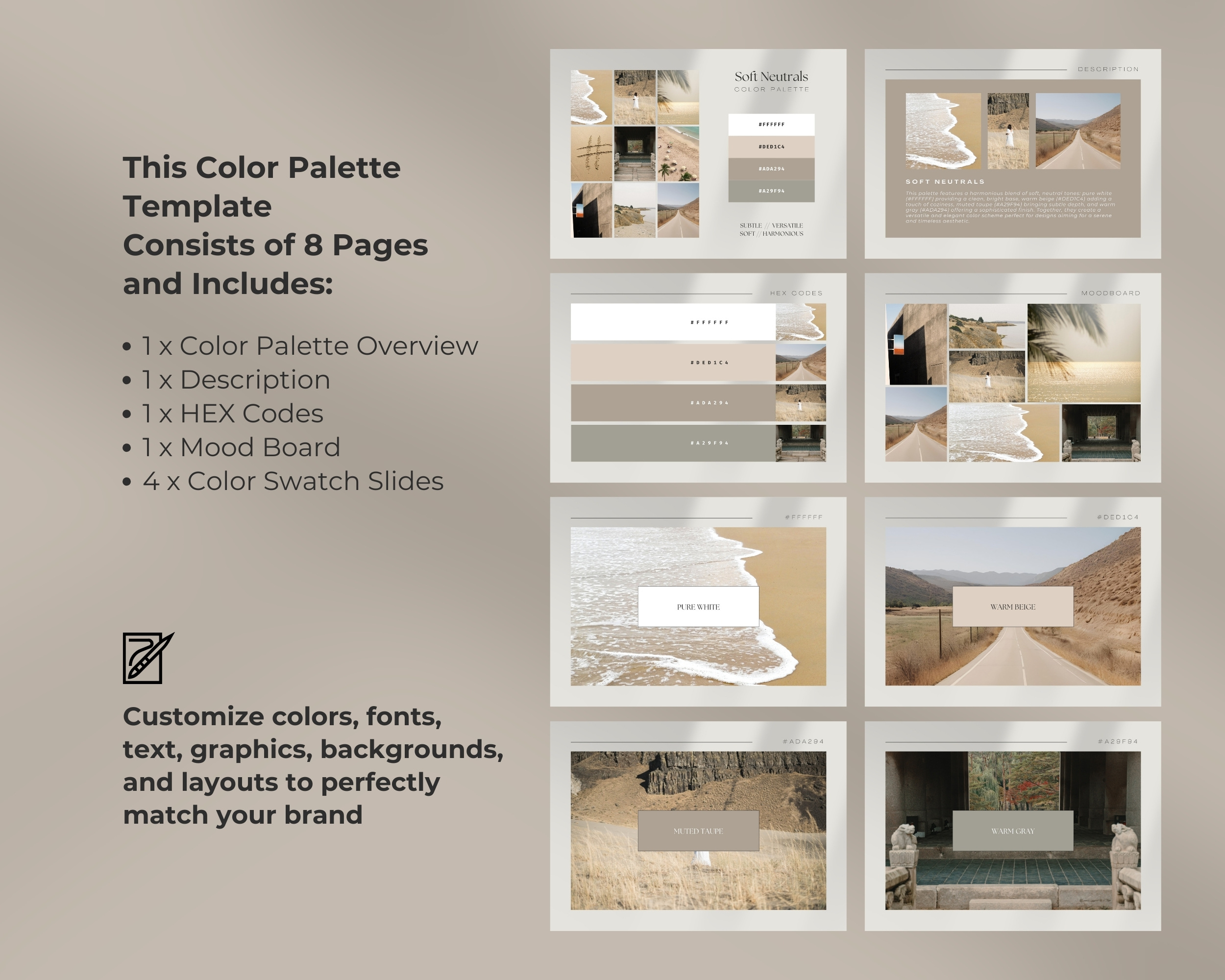 Soft Neutrals Digital Color Palette