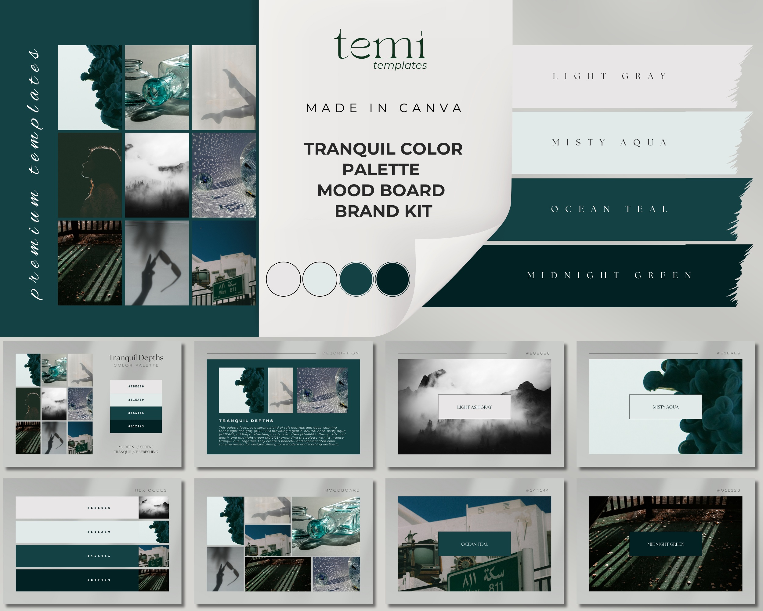 Tranquil Depths Digital Color Palette