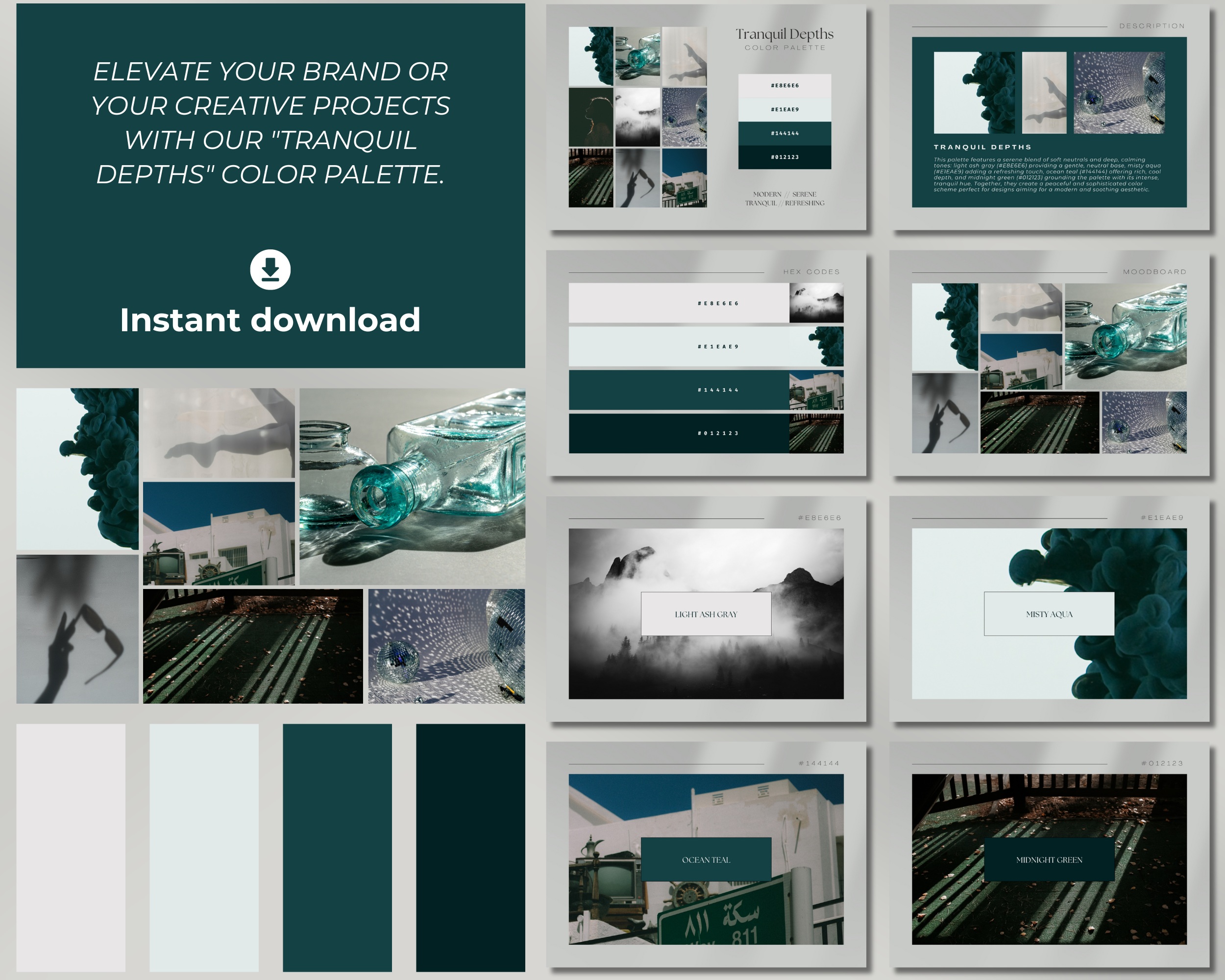 Tranquil Depths Digital Color Palette
