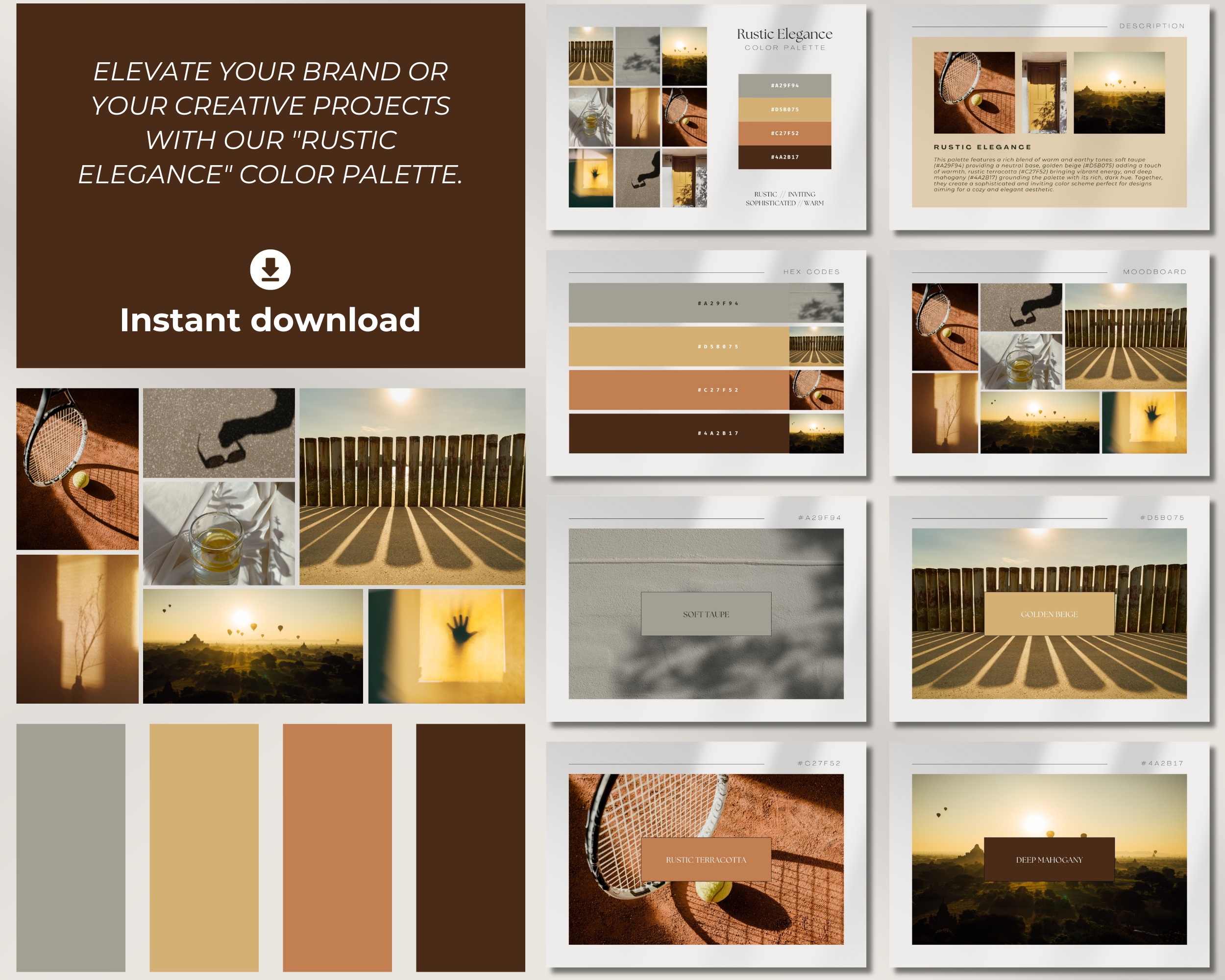 Warm Earth Tones Digital Color Palette 