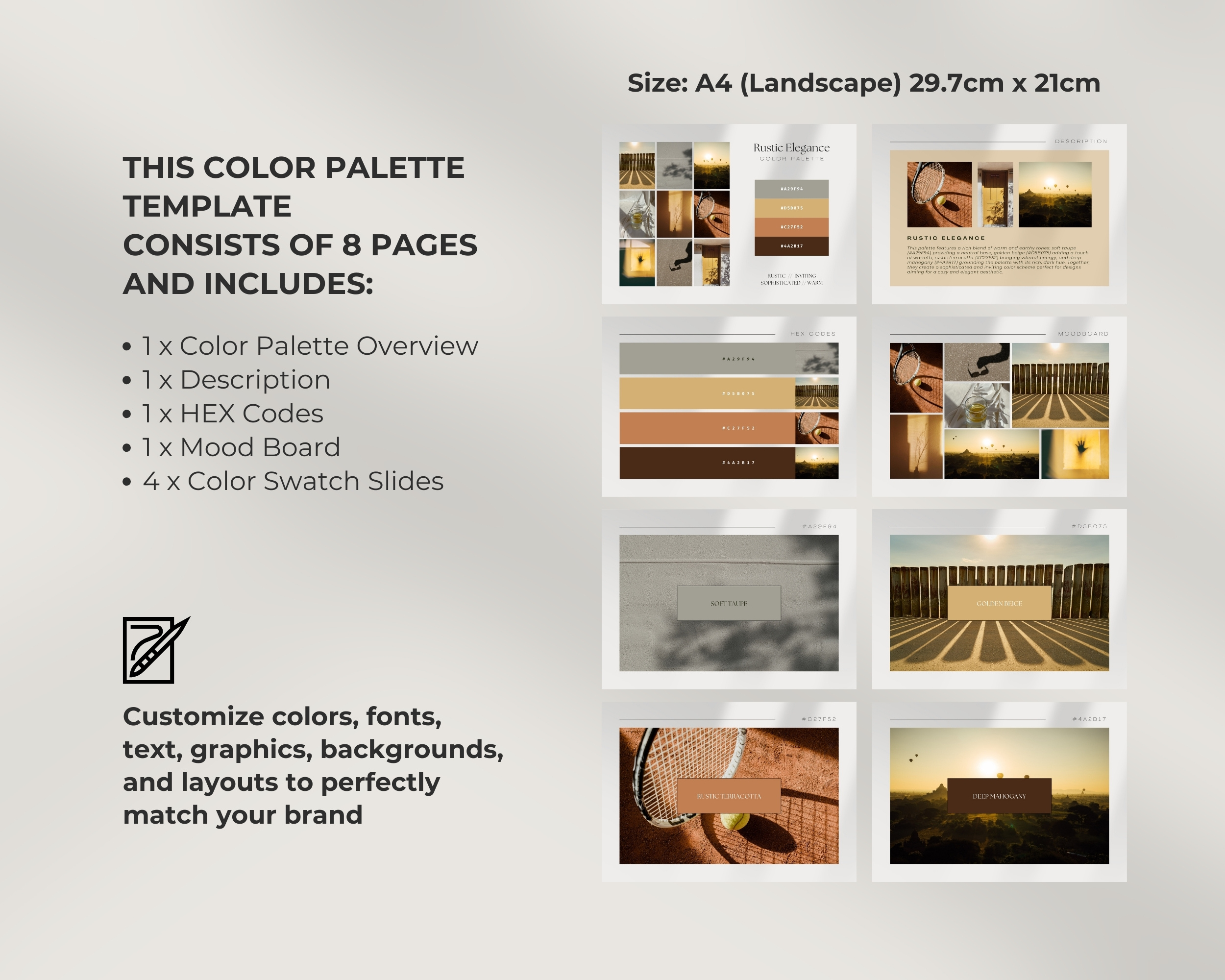 Warm Earth Tones Digital Color Palette 