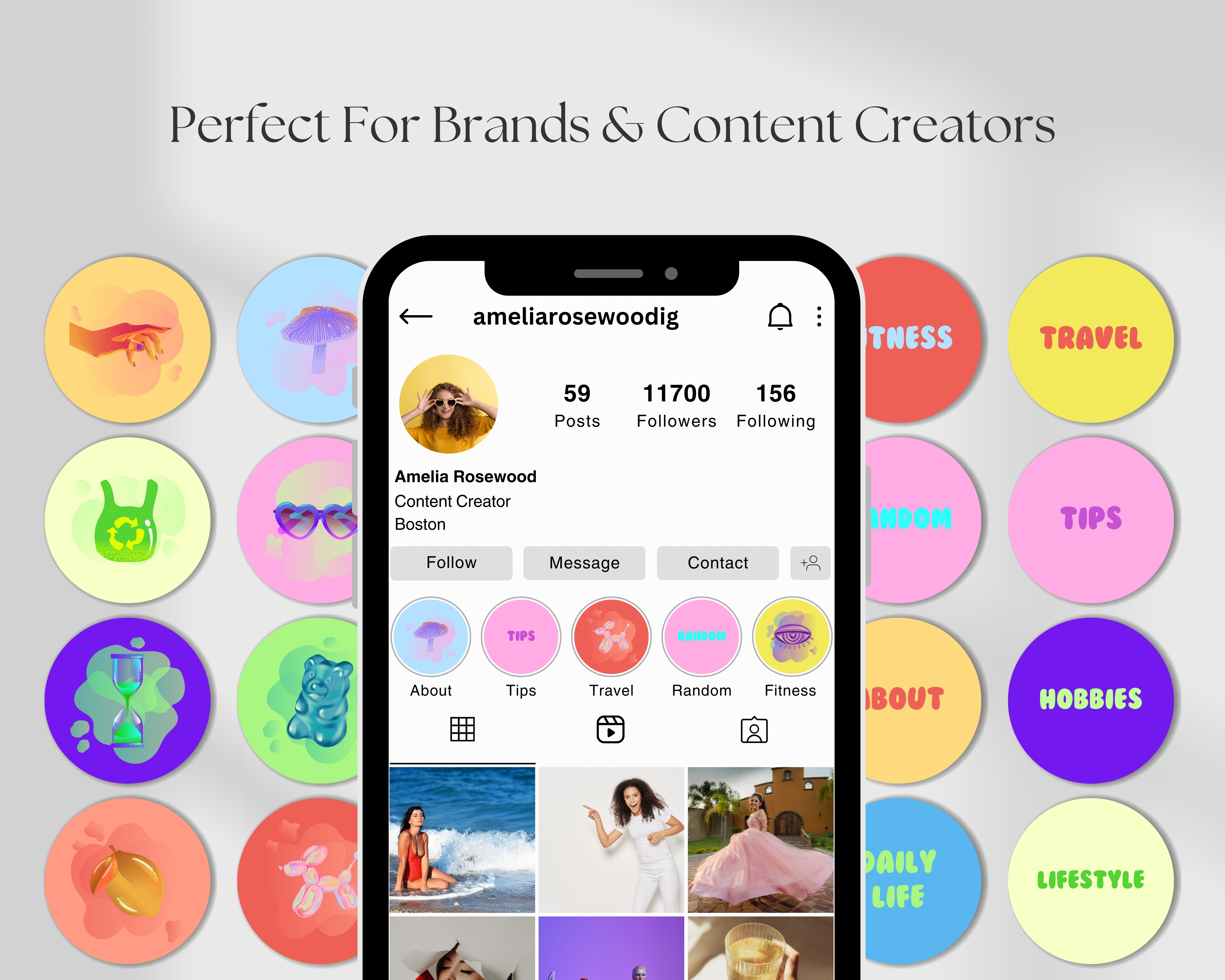 24 Ready-To-Post Colorful Instagram Story Highlight Cover Templates