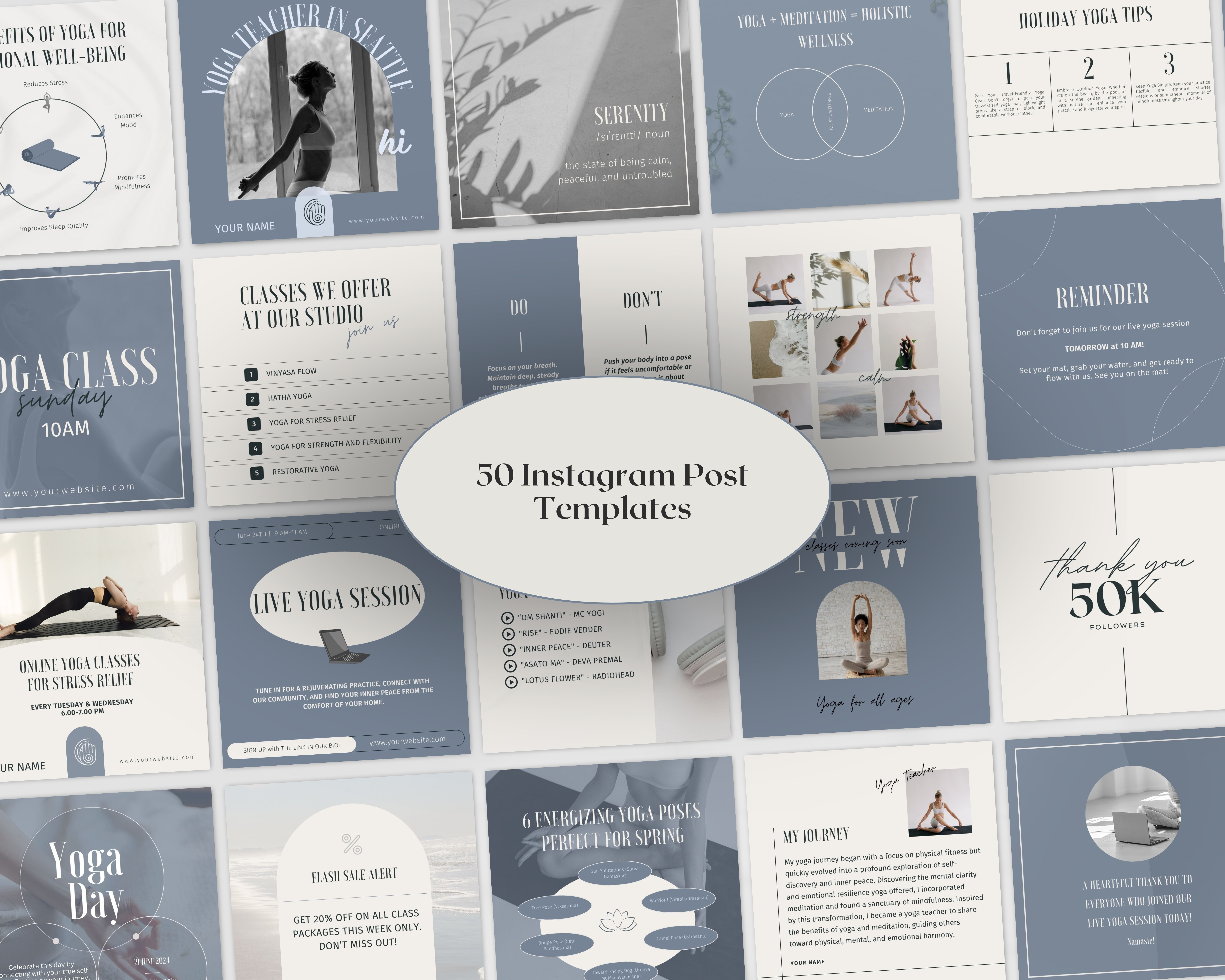 Instagram Bundle: Posts + Stories + Highlight Covers for Yoga Instructors