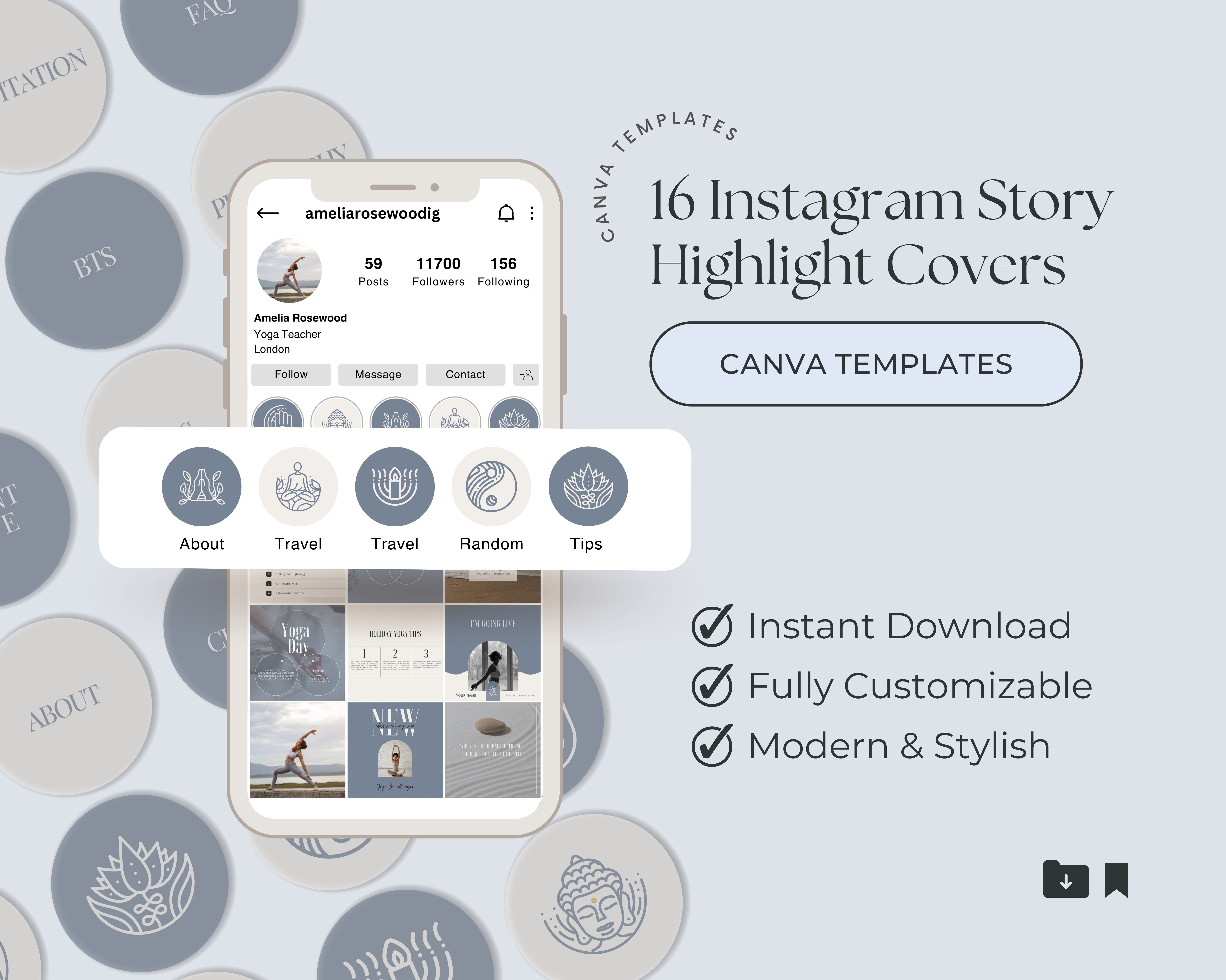 16 Instagram Story Highlight Covers for Yoga Instructors