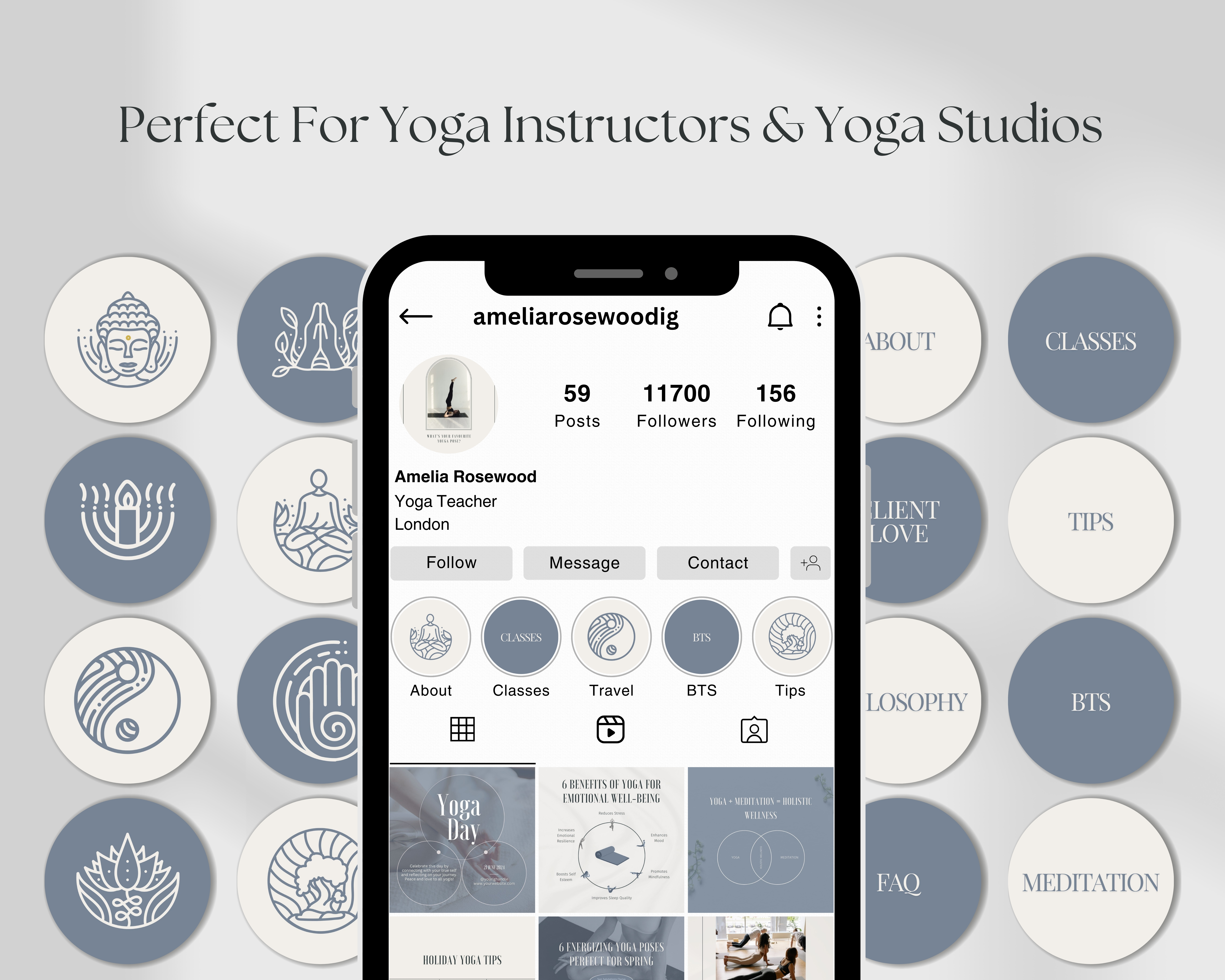 16 Instagram Story Highlight Covers for Yoga Instructors