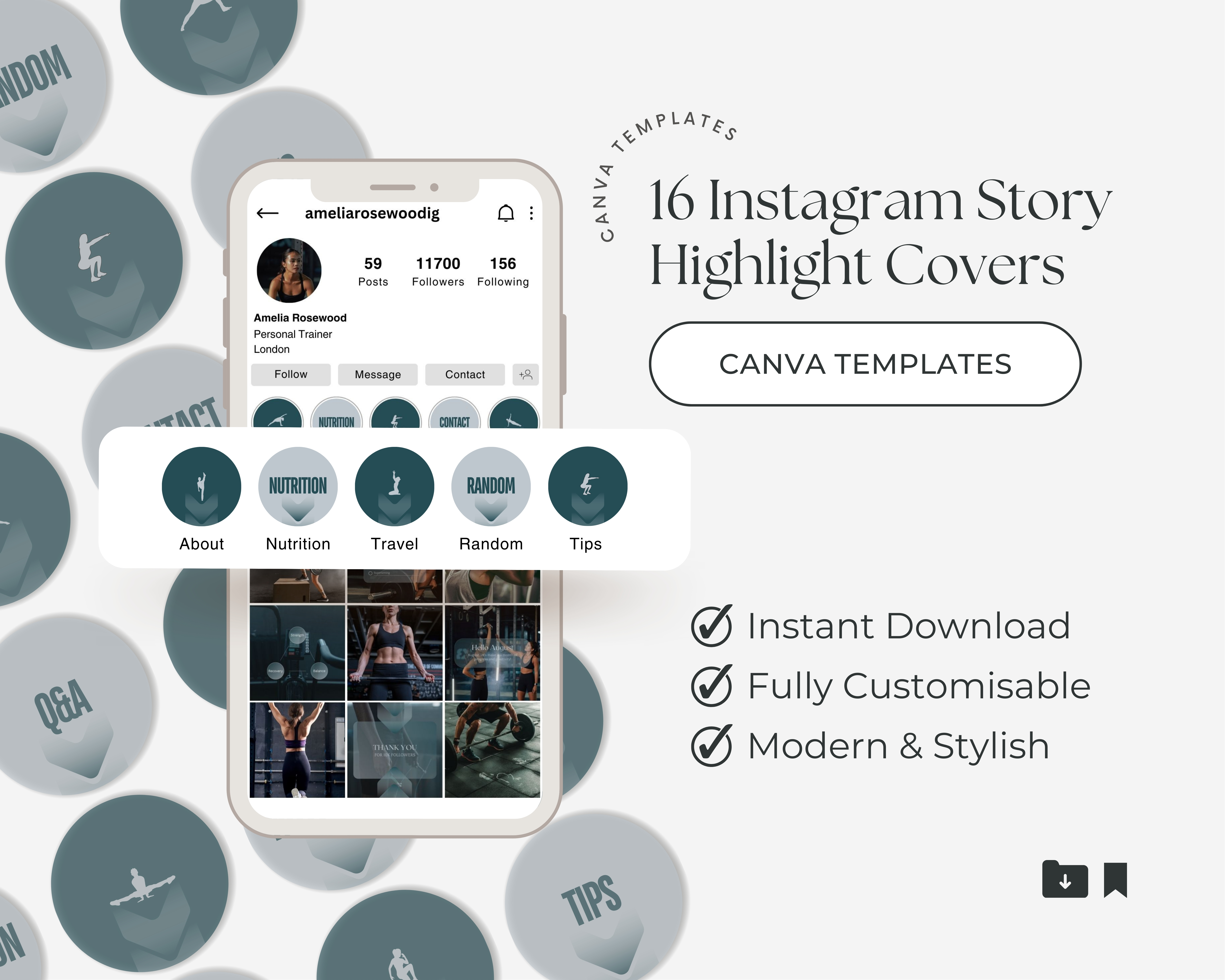 16 Instagram Story Highlight Covers for Personal Trainers