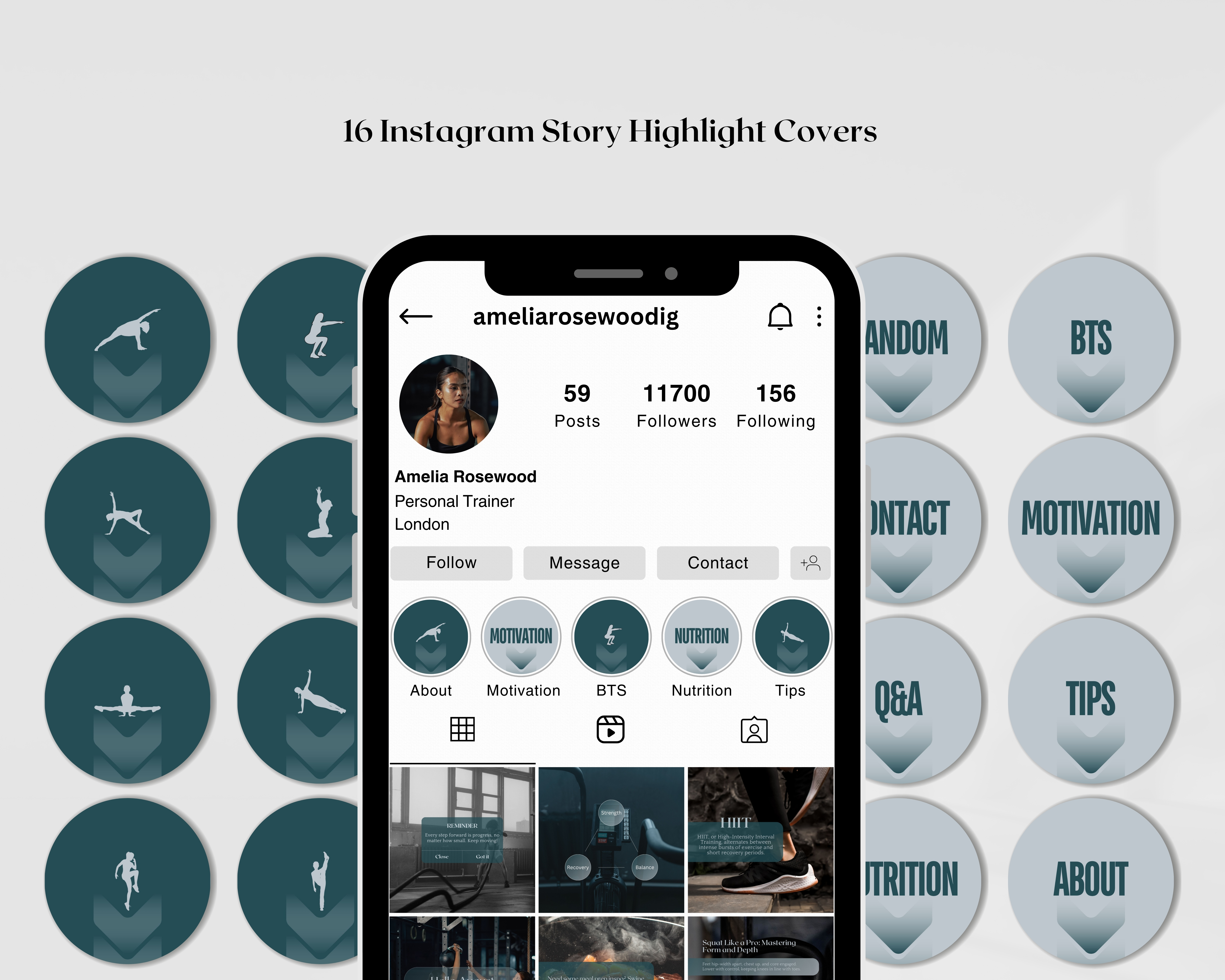 Instagram Bundle: Posts + Stories + Highlight Covers for Personal Trainers