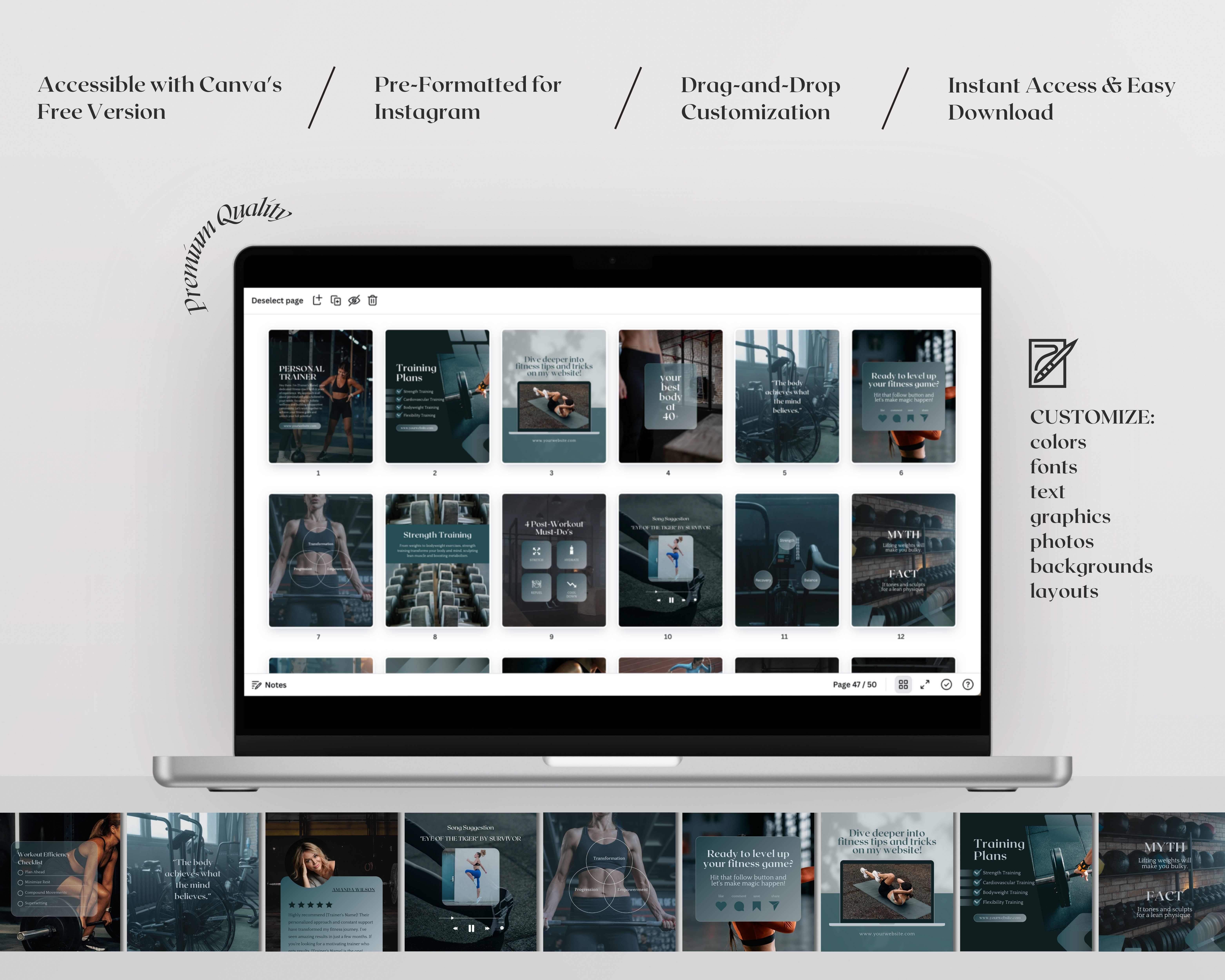 50 Instagram Post Templates for Personal Trainers