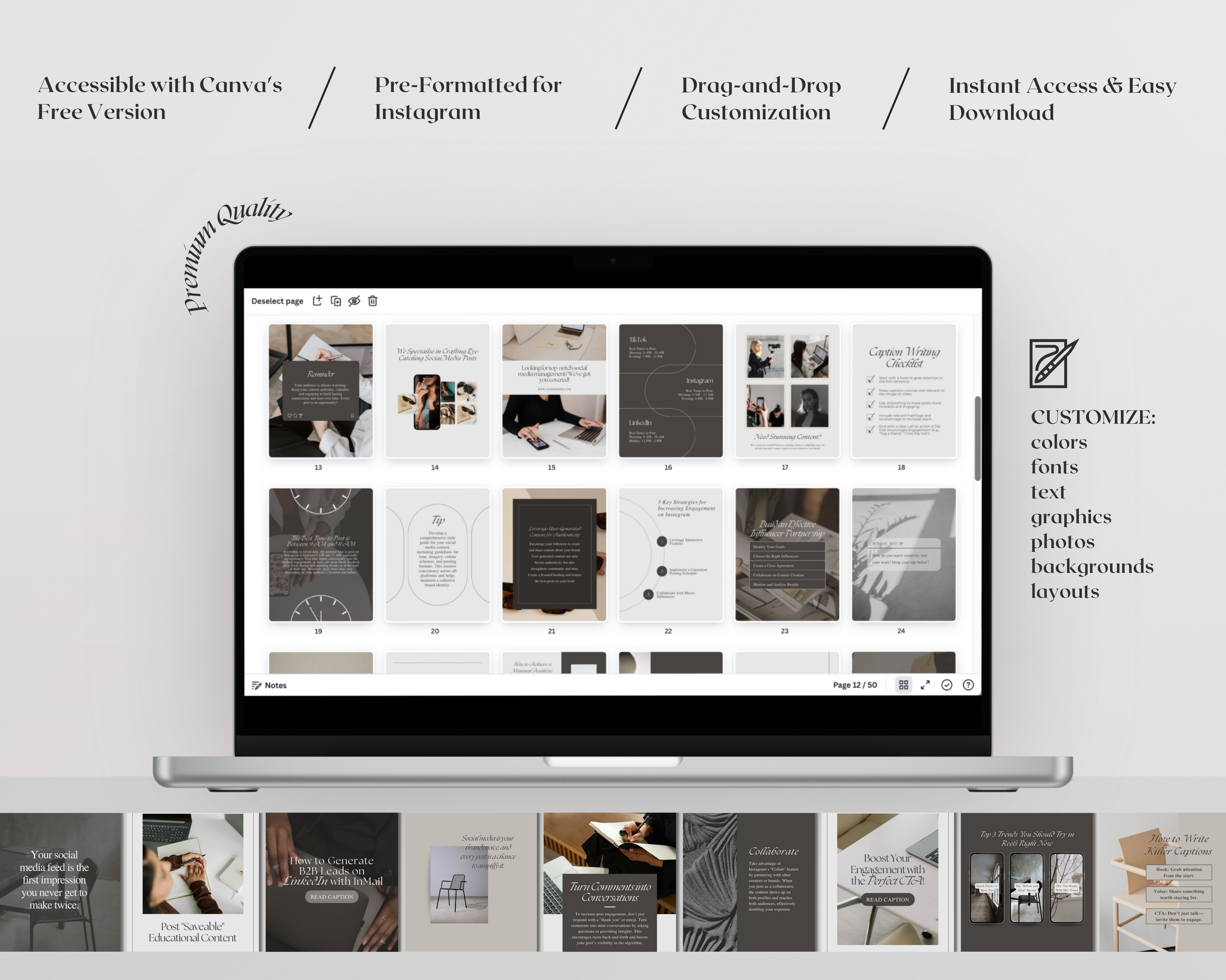 50 Instagram Post Templates for Social Media Manager