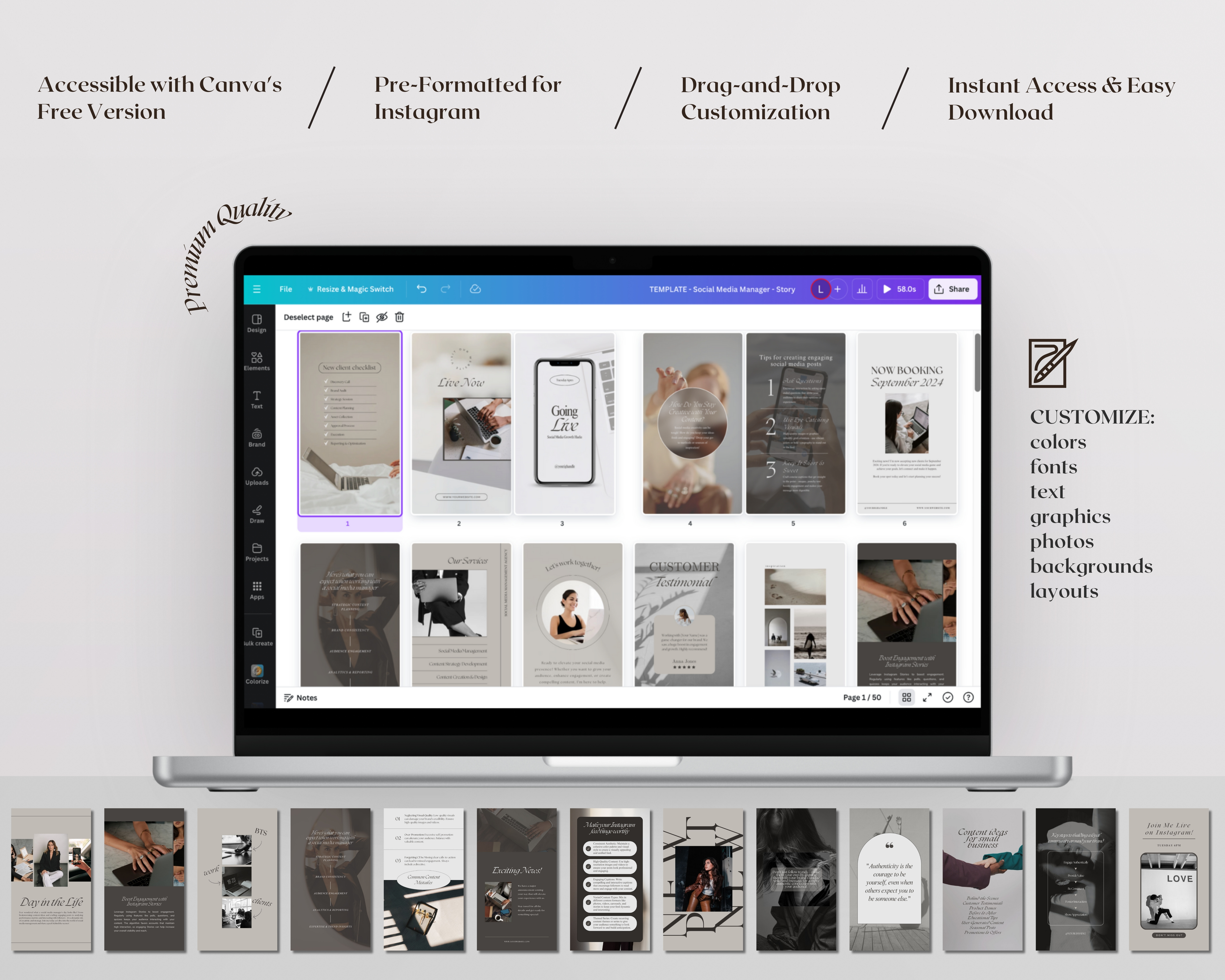 50 Instagram Story Templates for Social Media Managers