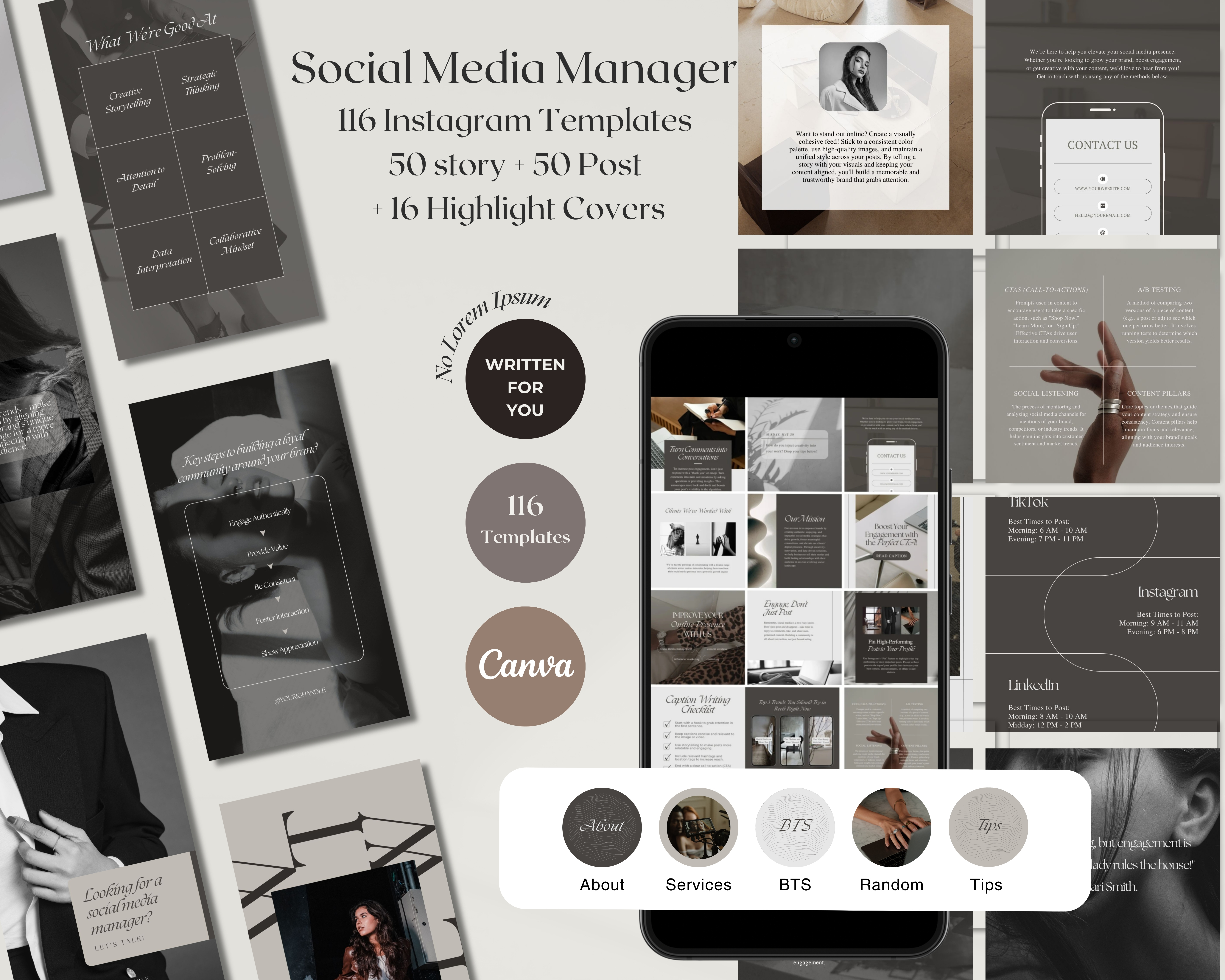 Instagram Bundle: Posts + Stories + Highlight Covers for Social Media Managers