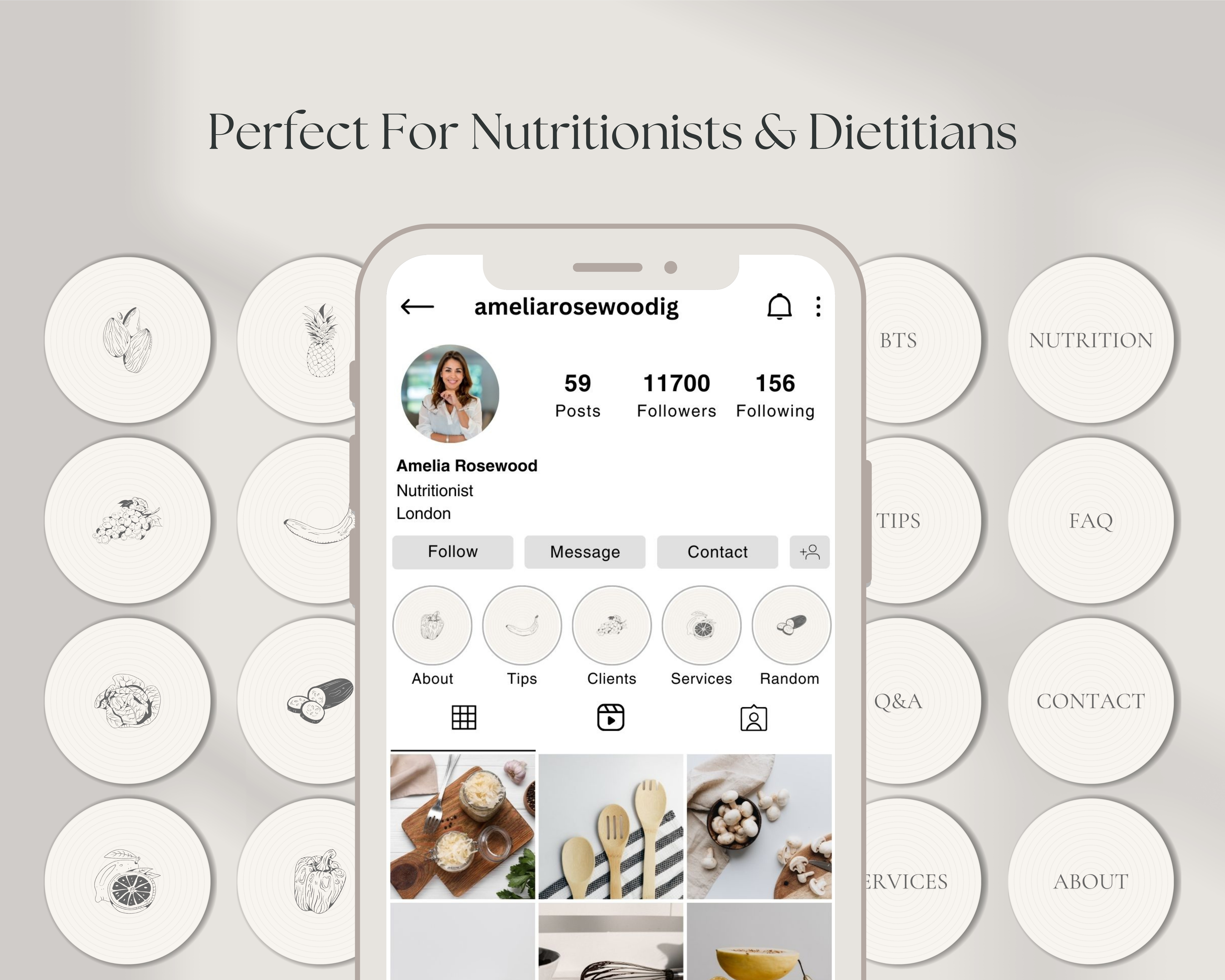 16 Instagram Story Highlight Covers for Nutritionists