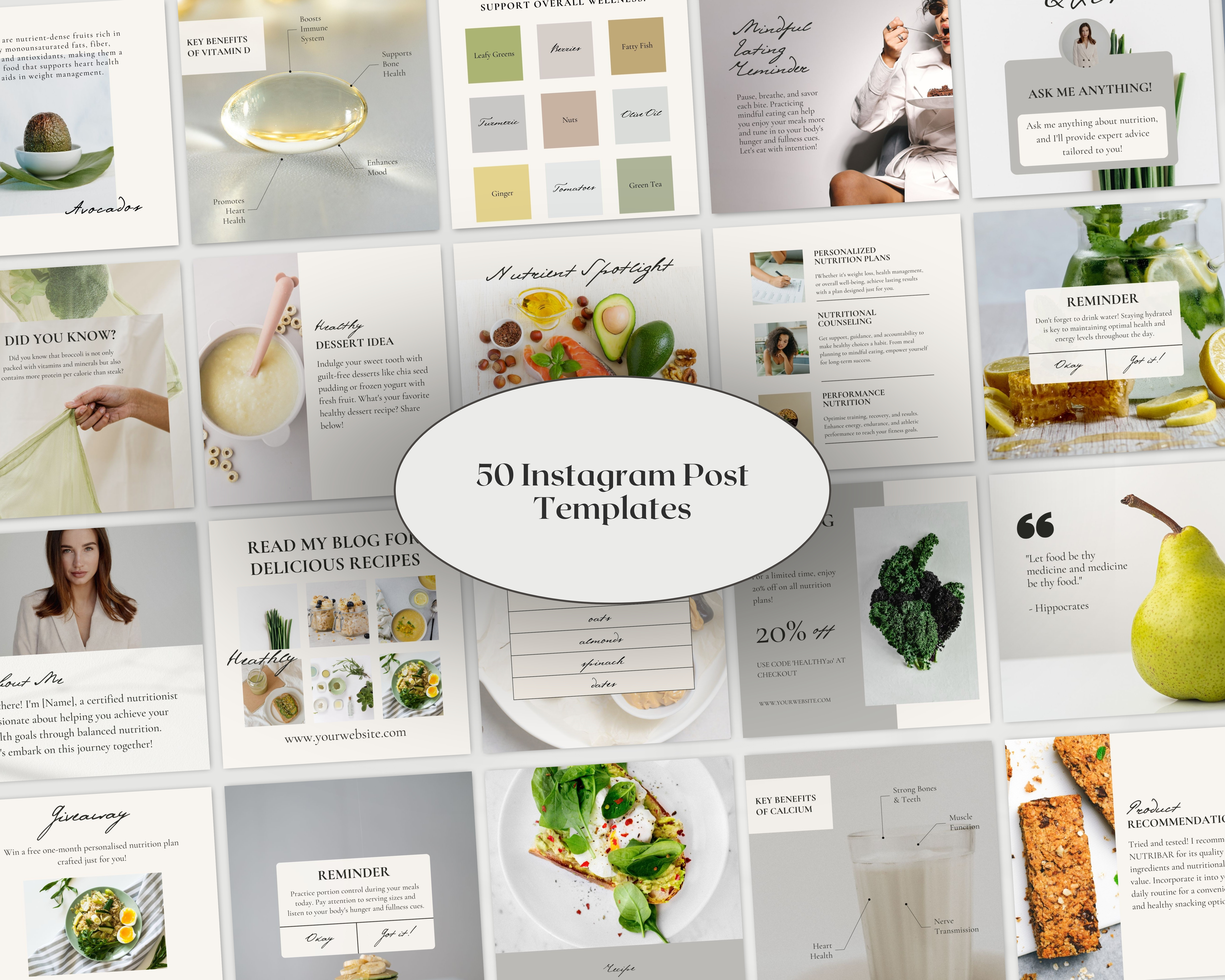 Instagram Bundle: Posts + Stories + Highlight Covers for Nutritionists
