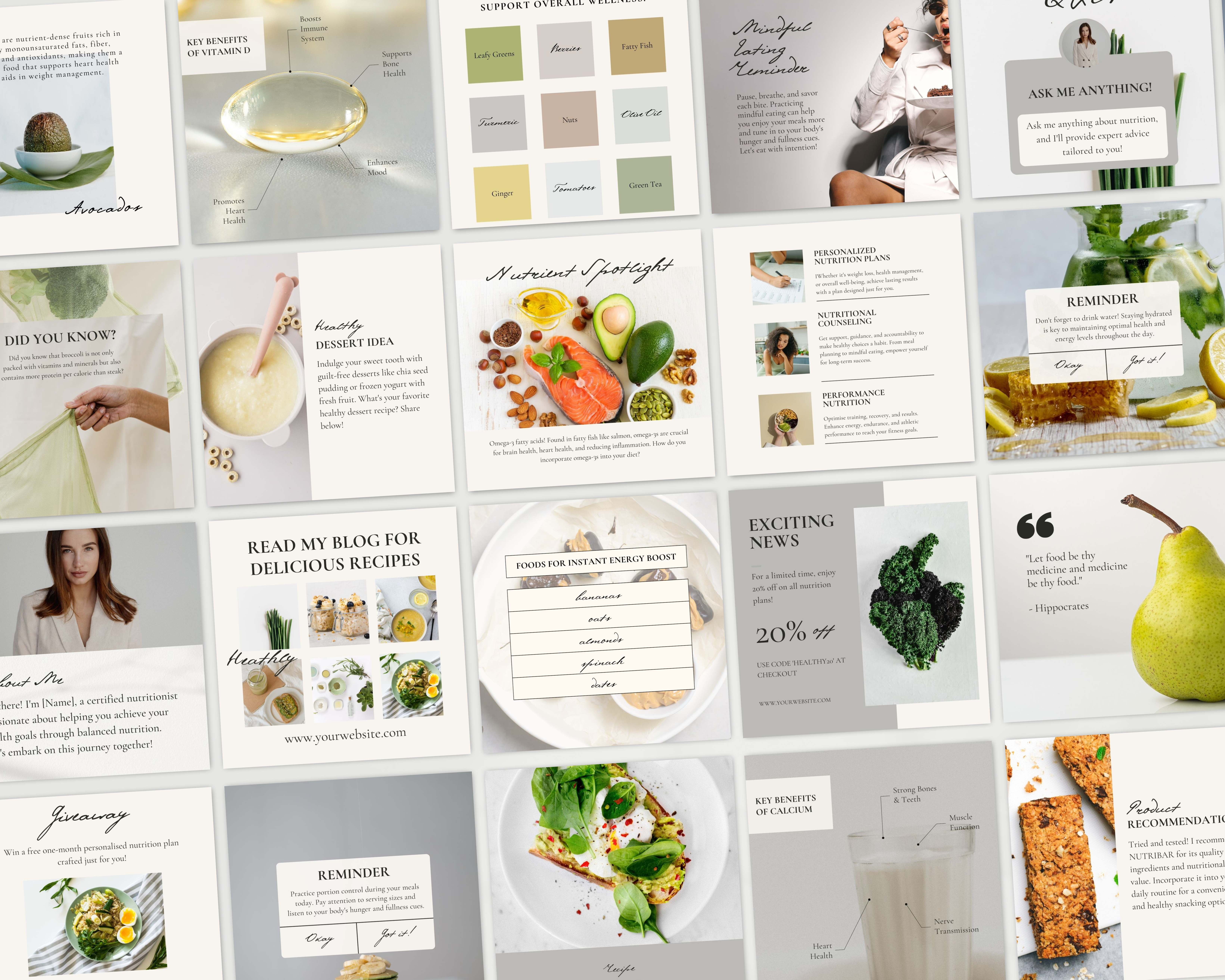 50 Instagram Post Templates for Nutritionists