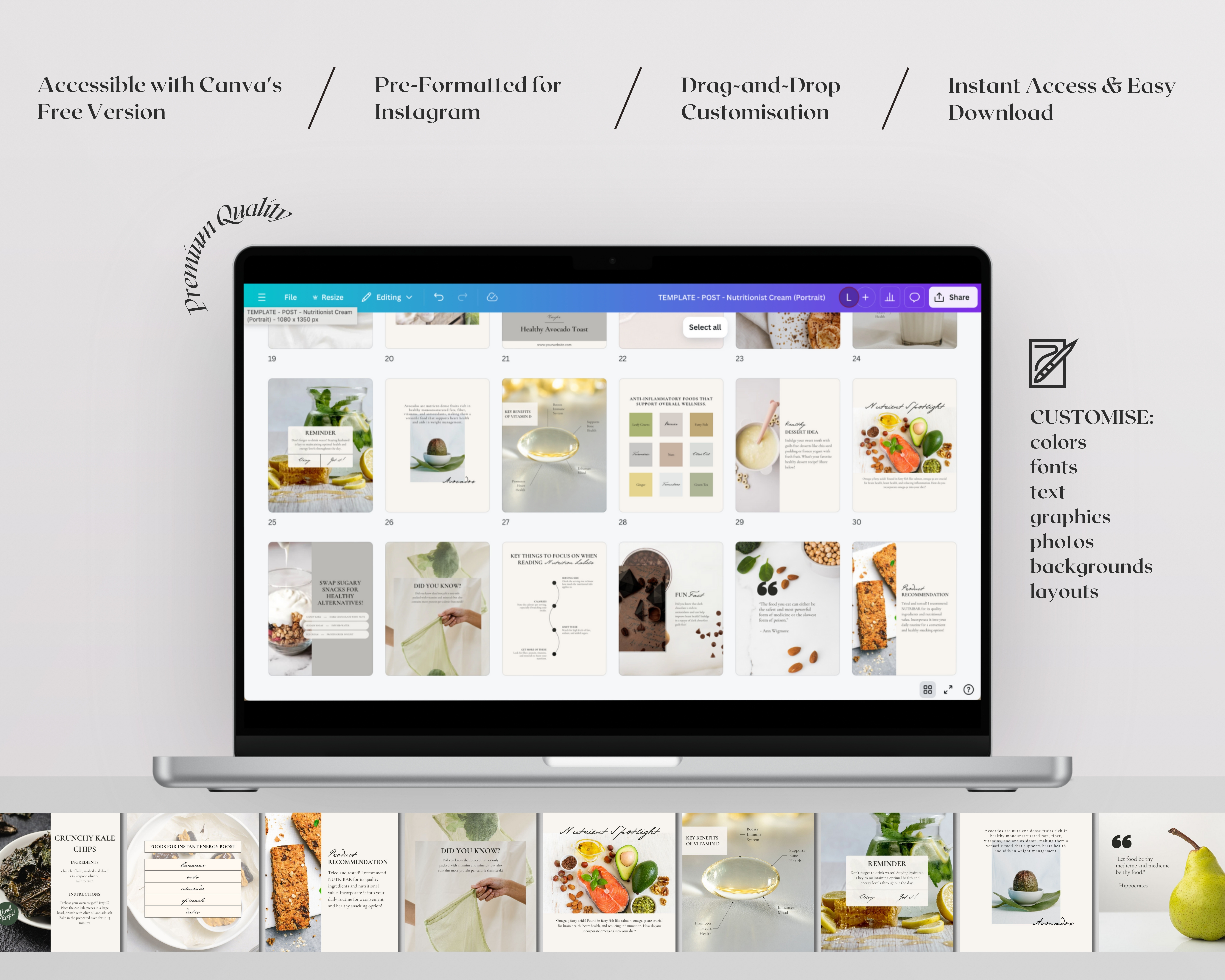 50 Instagram Post Templates for Nutritionists