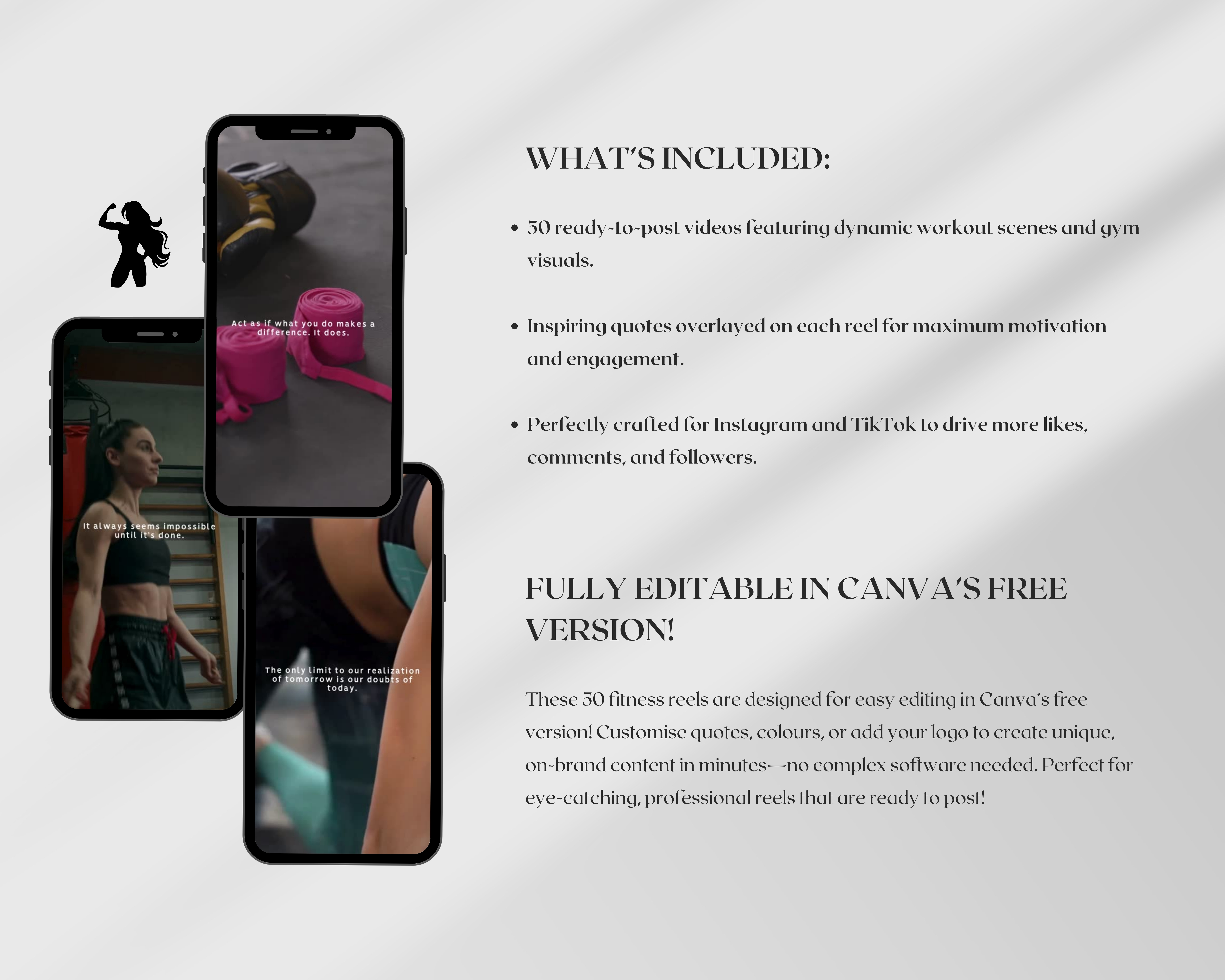 50 Fitness Reel Videos with Quotes for Women