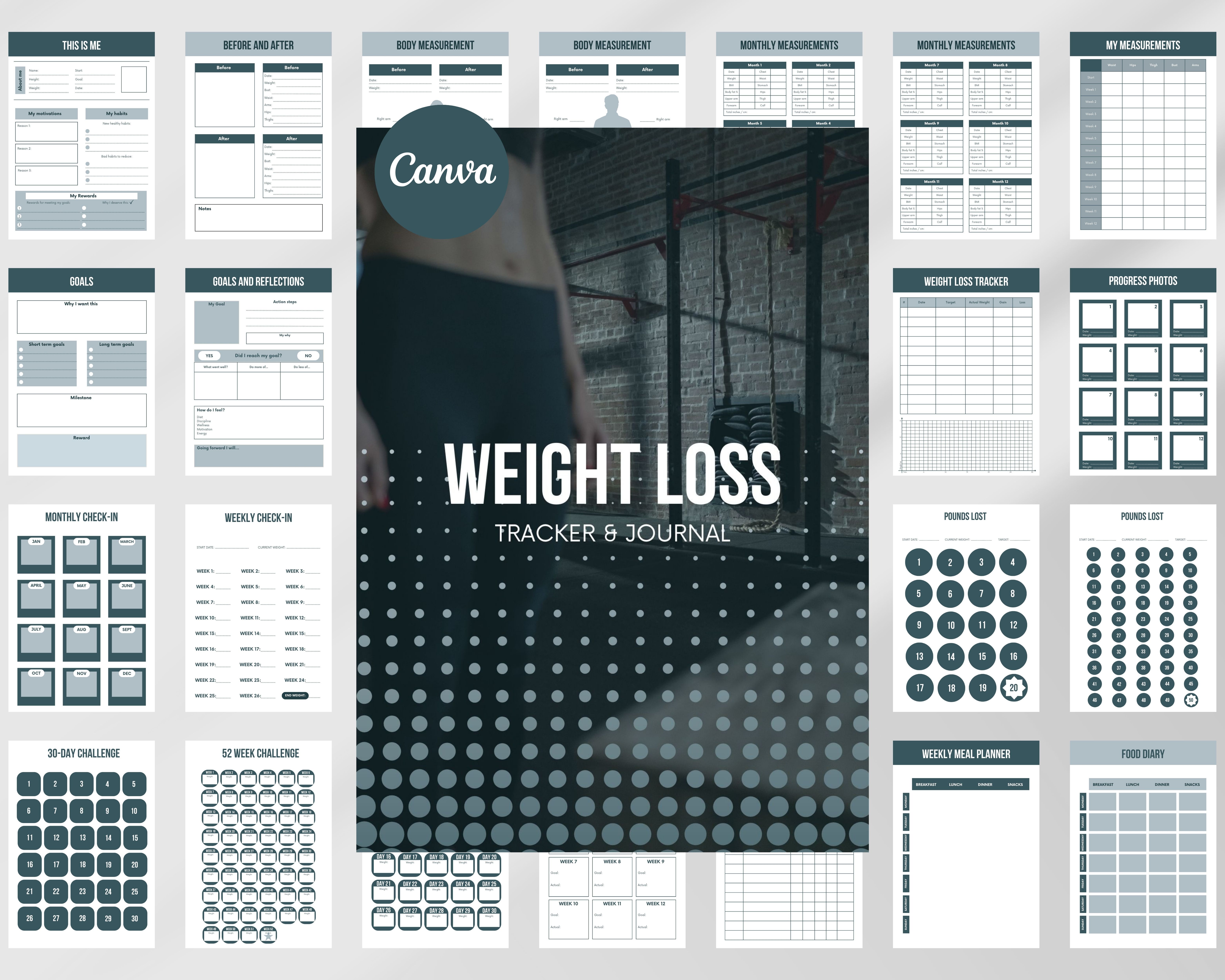 30-Page Weight Loss Tracker & Journal