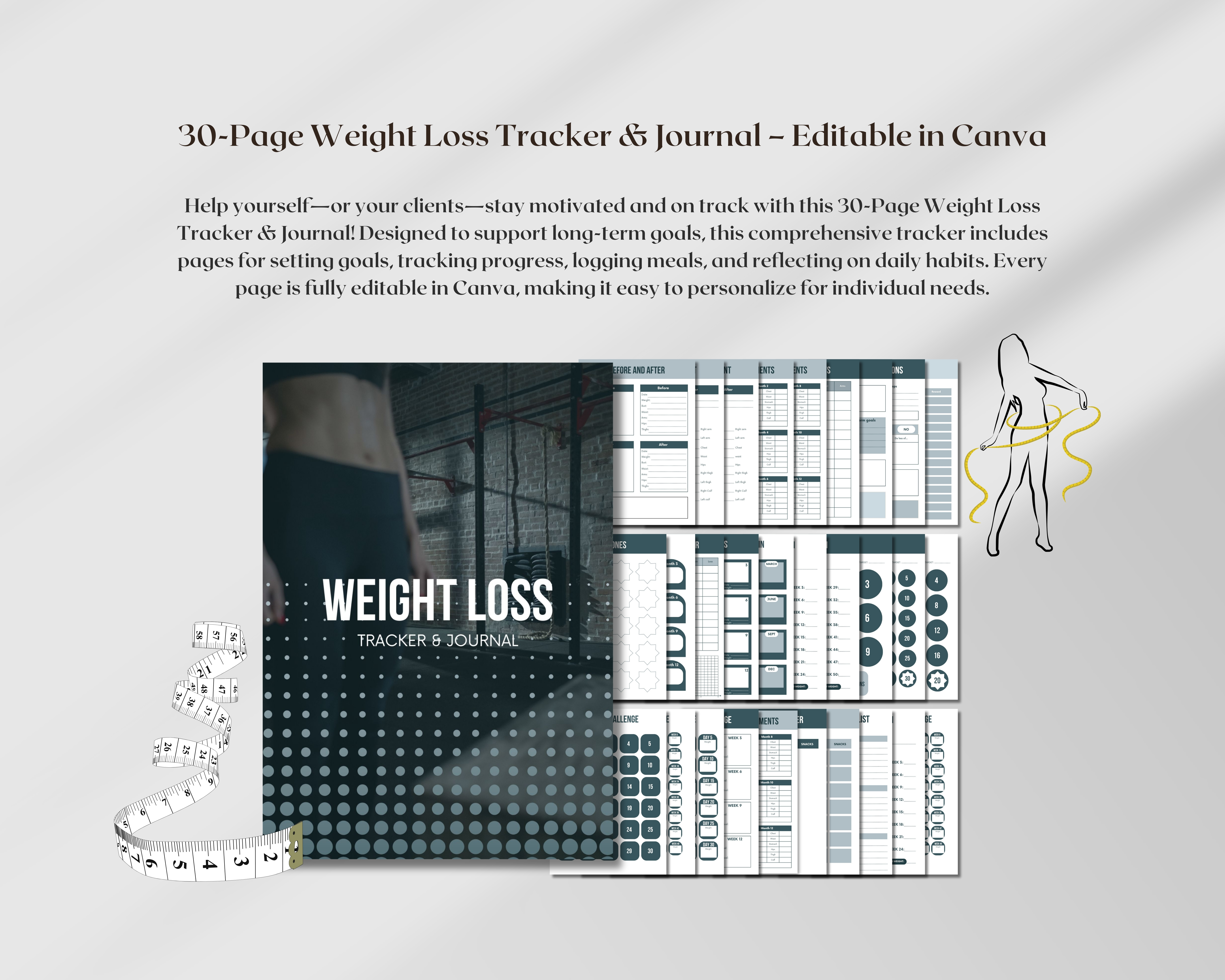 30-Page Weight Loss Tracker & Journal