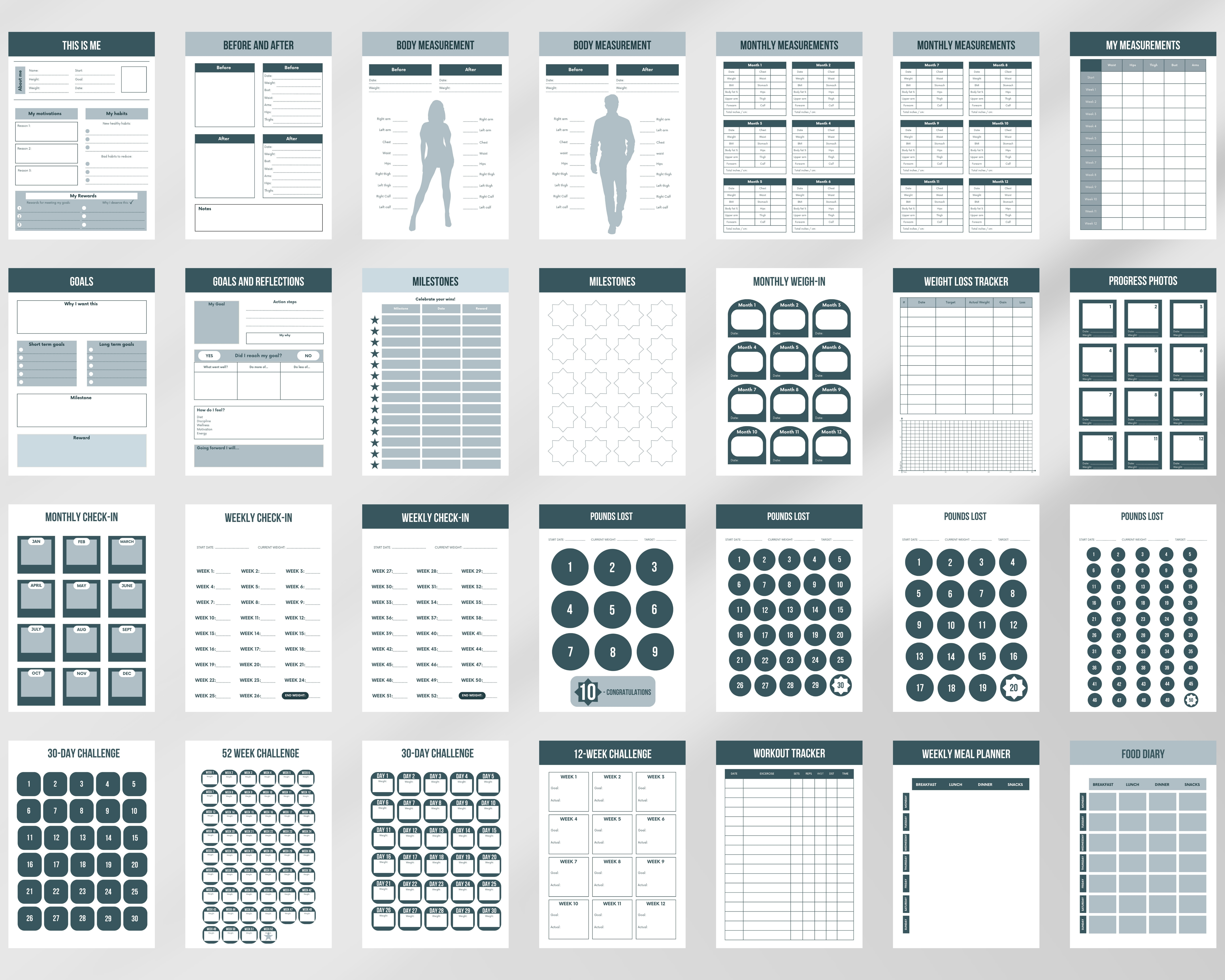 30-Page Weight Loss Tracker & Journal