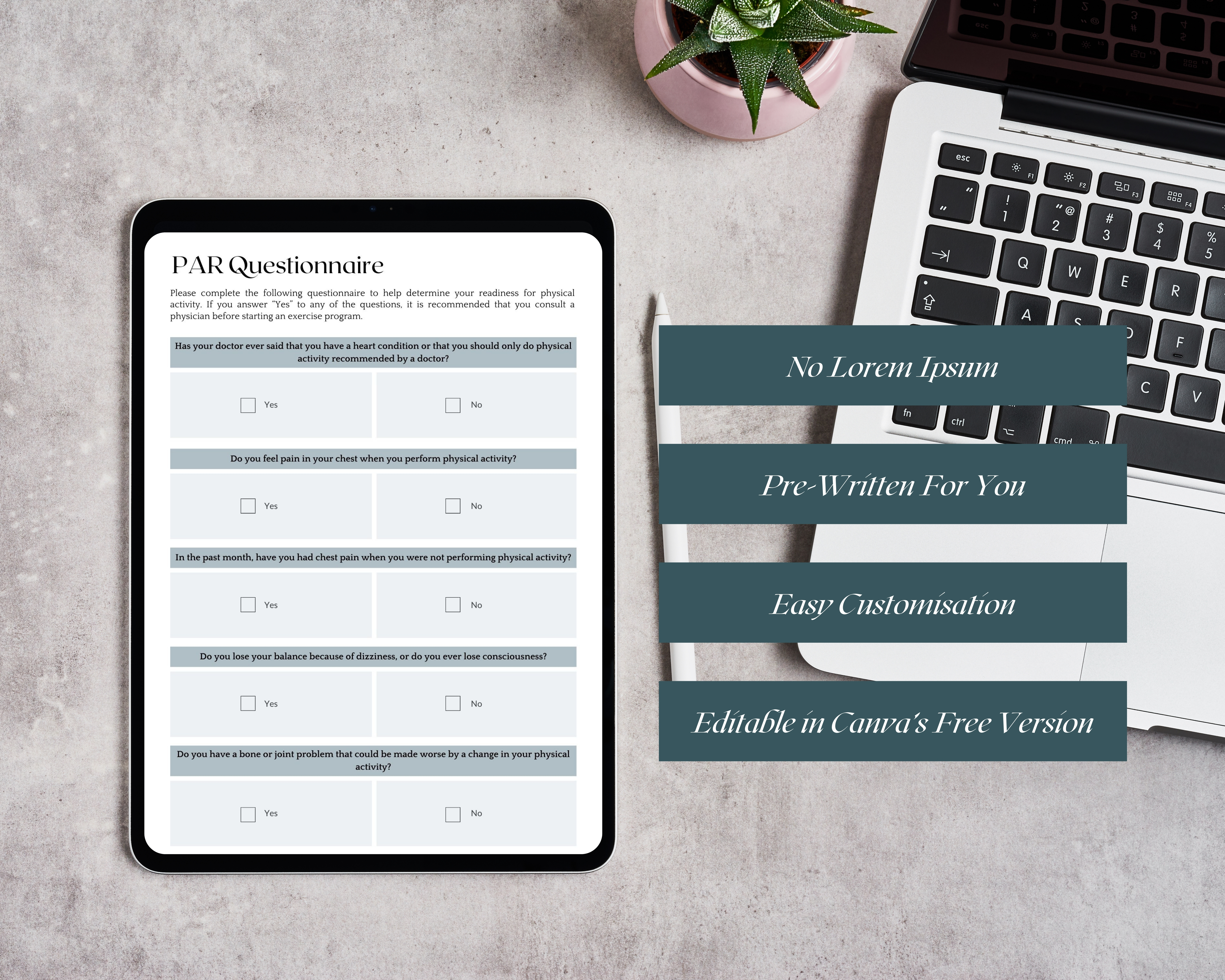 Personal Trainer Templates: Contract, Invoice, Questionnaire & PAR-Q Form