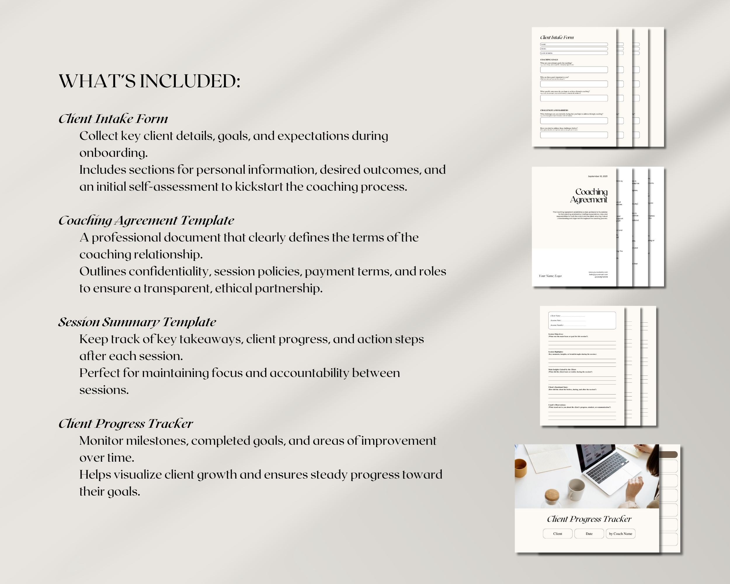 Client Management Templates for Life Coaches