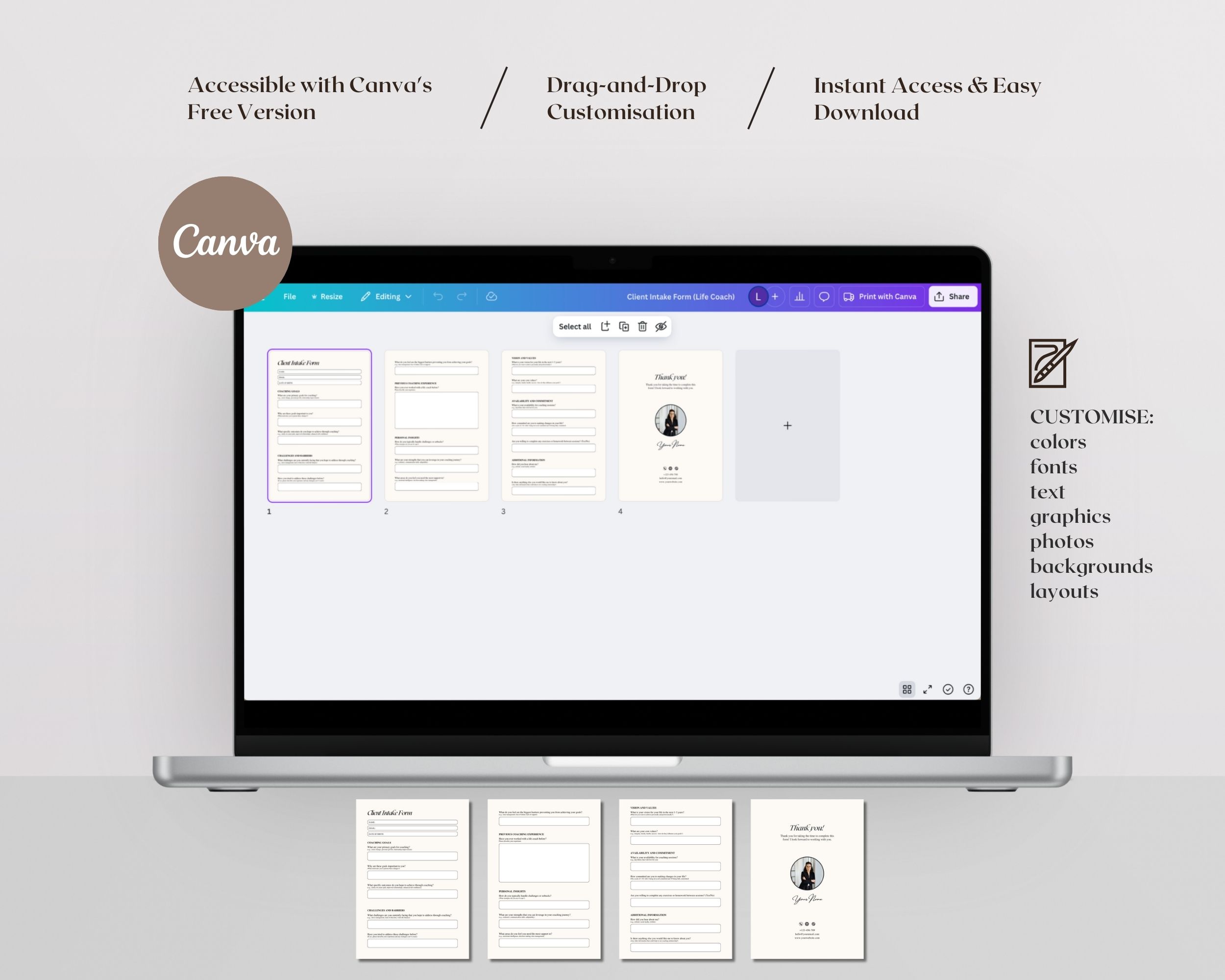 Client Intake Form for Life Coaches