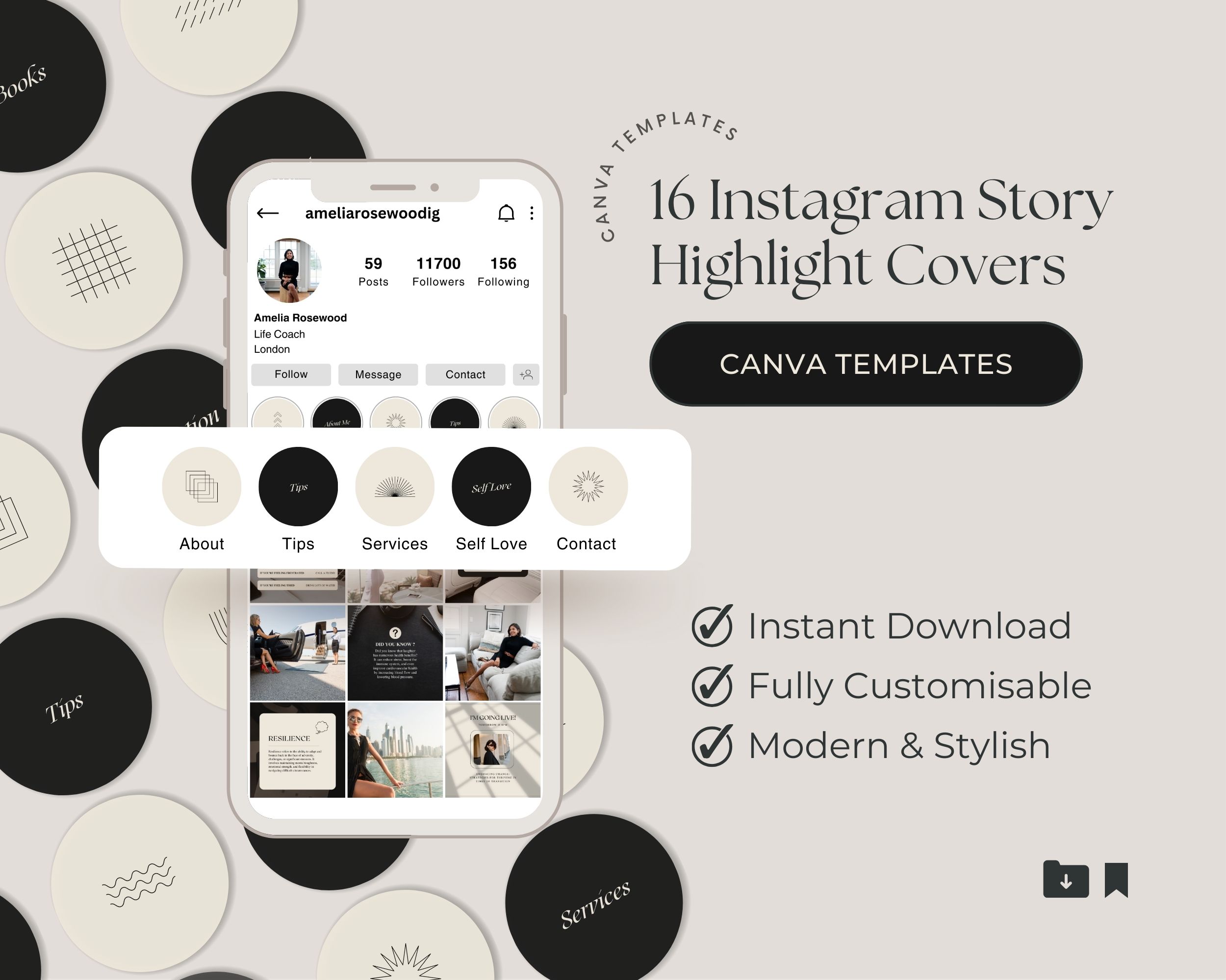 16 Instagram Story Highlight Covers for Life Coaches