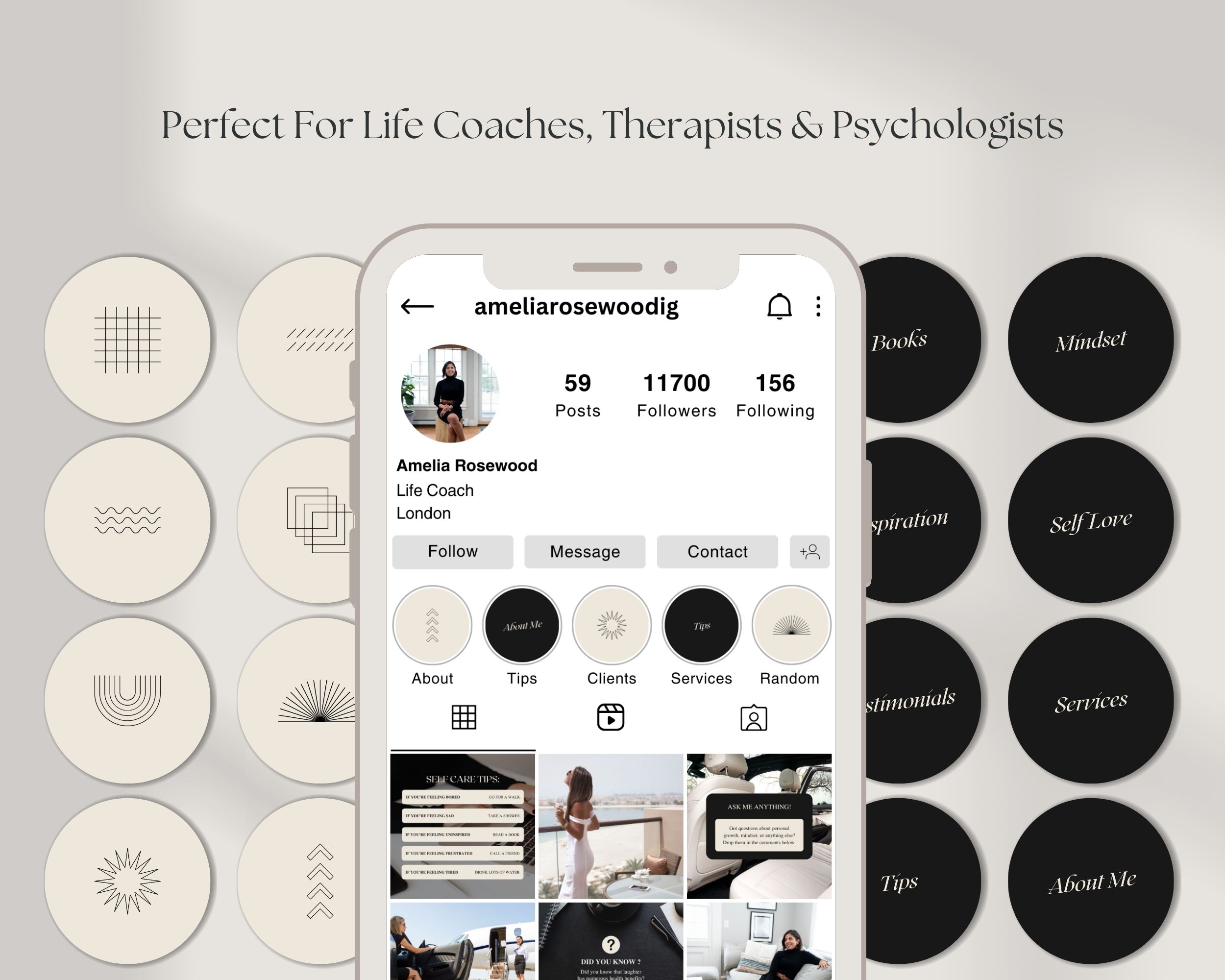 16 Instagram Story Highlight Covers for Life Coaches