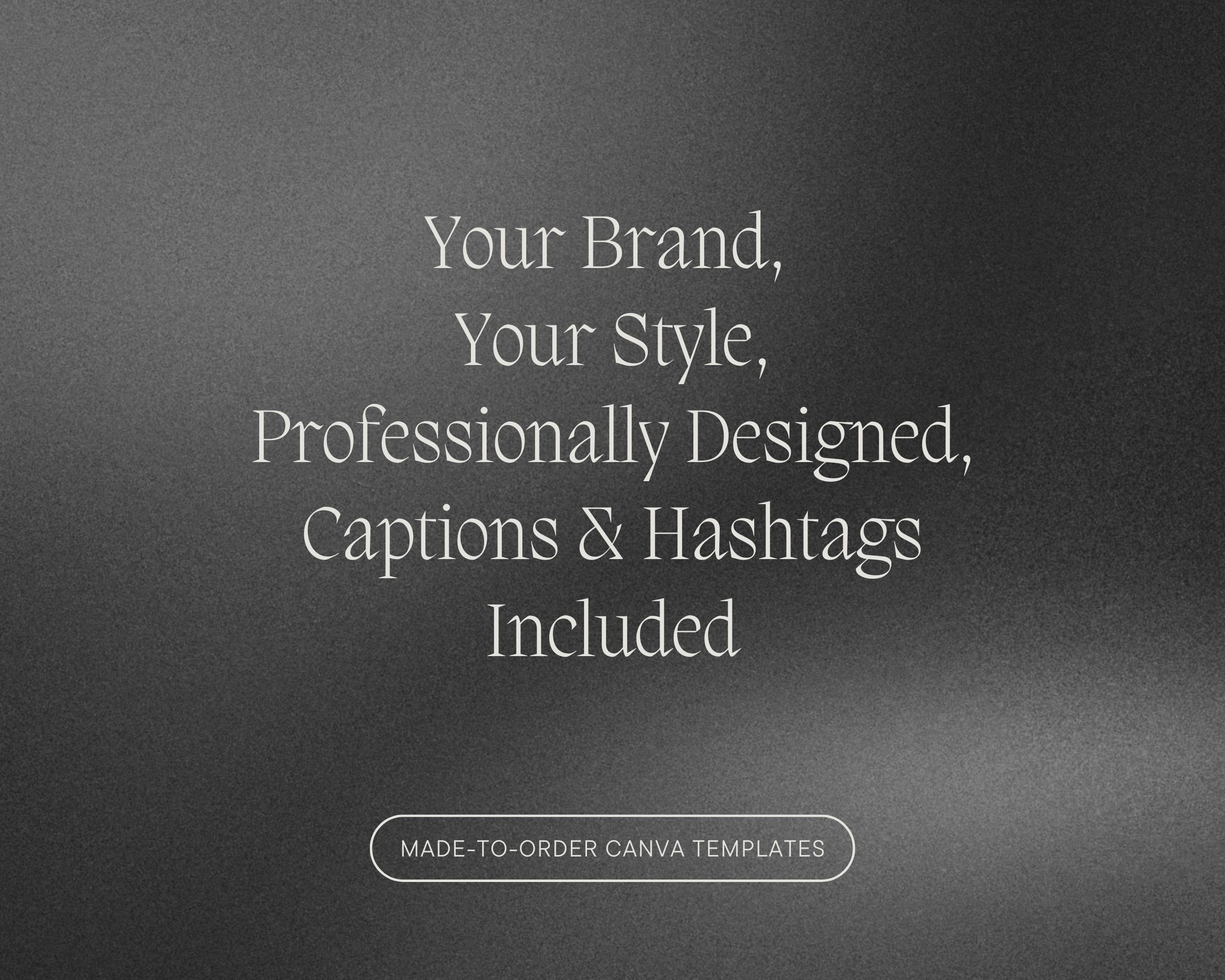 Custom Instagram Template Package - Fully Branded, Ready-to-Post + Captions & Hashtags Included