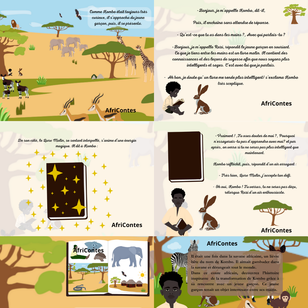 Kombo Le Lièvre Bête et Le Livre Malin - Conte Africain pour enfants