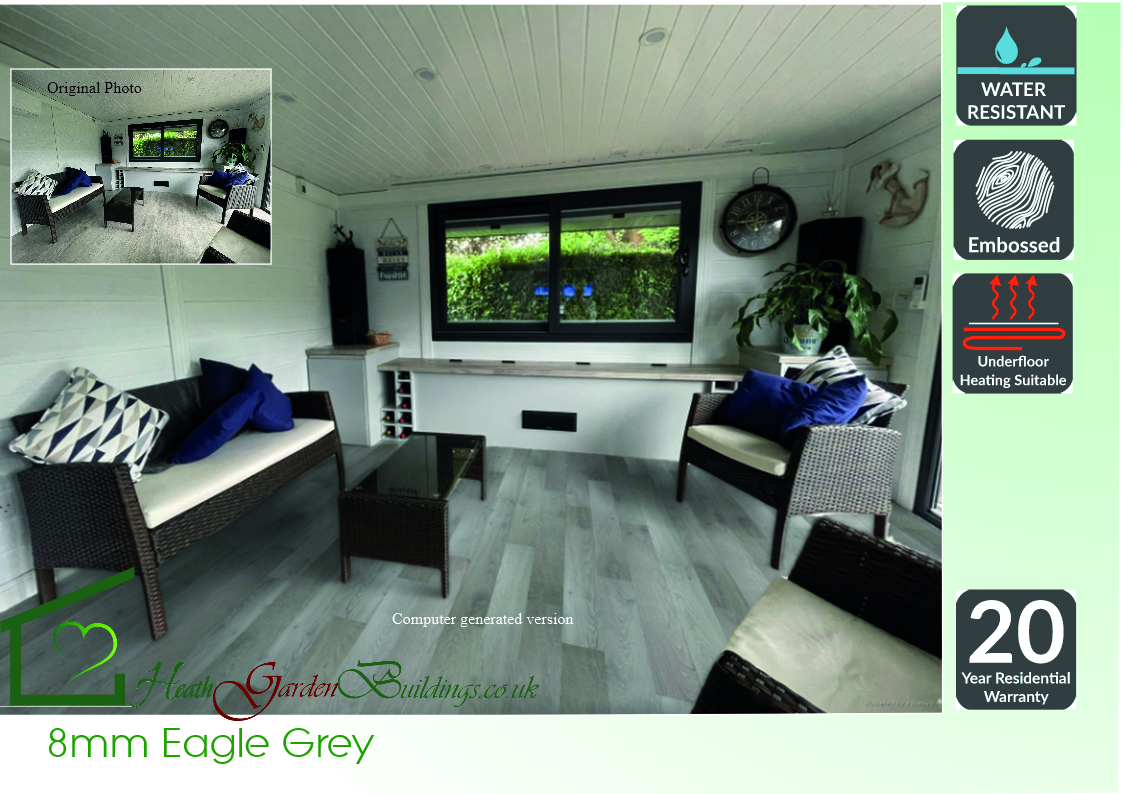 Laminated flooring, including high quality underlay and skirtings.