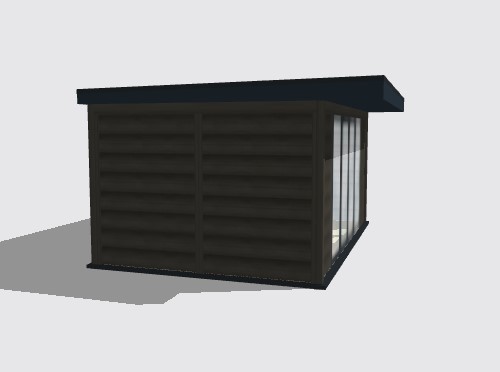 flat Pent roof with 600mm overhang to the front