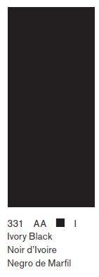 Winsor & Newton SERIE WINTON, Negro de Marfil / Ivory Black No.331,  color fino al oleo en tubo de 200 ml, 1 pza