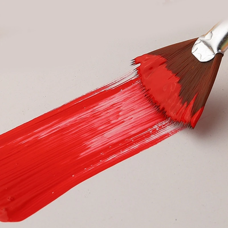 Set de 5 Pinceles punta de abanico con cerda de nylon para pintura al oleo, acrilico, goauche y acuarela