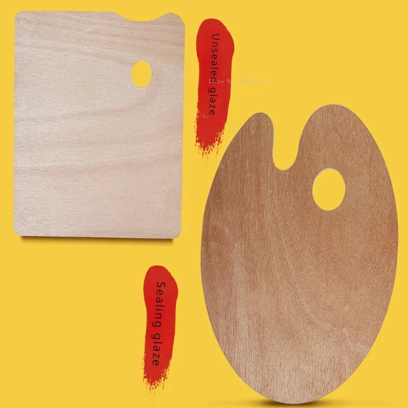 Paleta de Madera  Ovalada Grande 30x40 cms con 5 mm de espesor barnizada en color natural