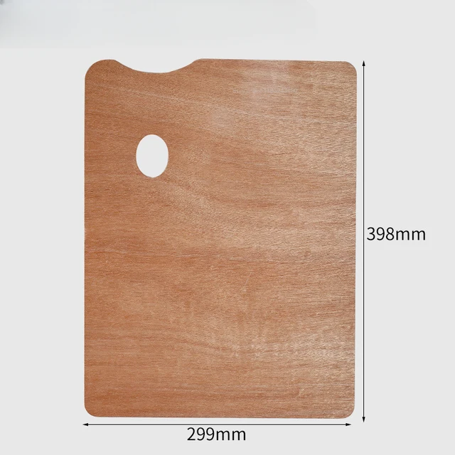 Paleta de Madera  Cuadrada Grande 30x40 cms con 5 mm de espesor entintada y barnizada en color natural
