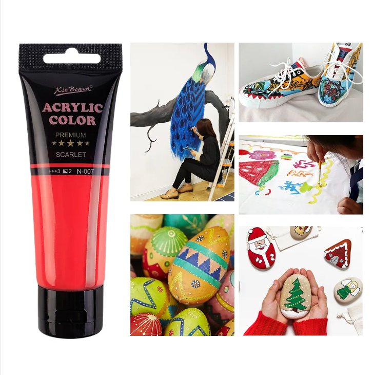 Set de 12 colores acrilicos de 75ML marca Xinbowen, para estudiantes y pintores profesionales