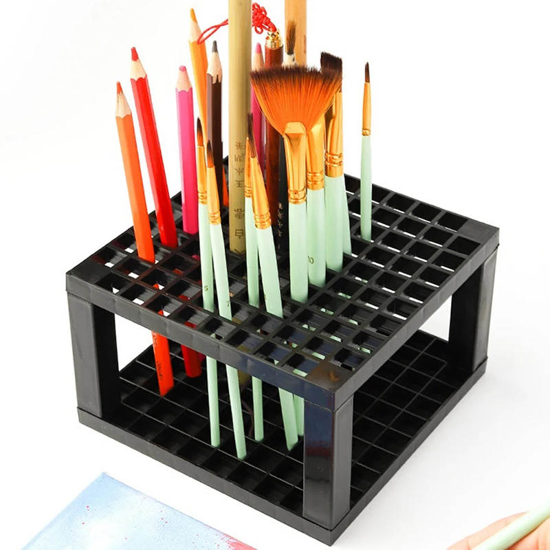 Soporte para pinceles con 96 agujeros de 1.5 cms cavidad, hecho de plastico resistente