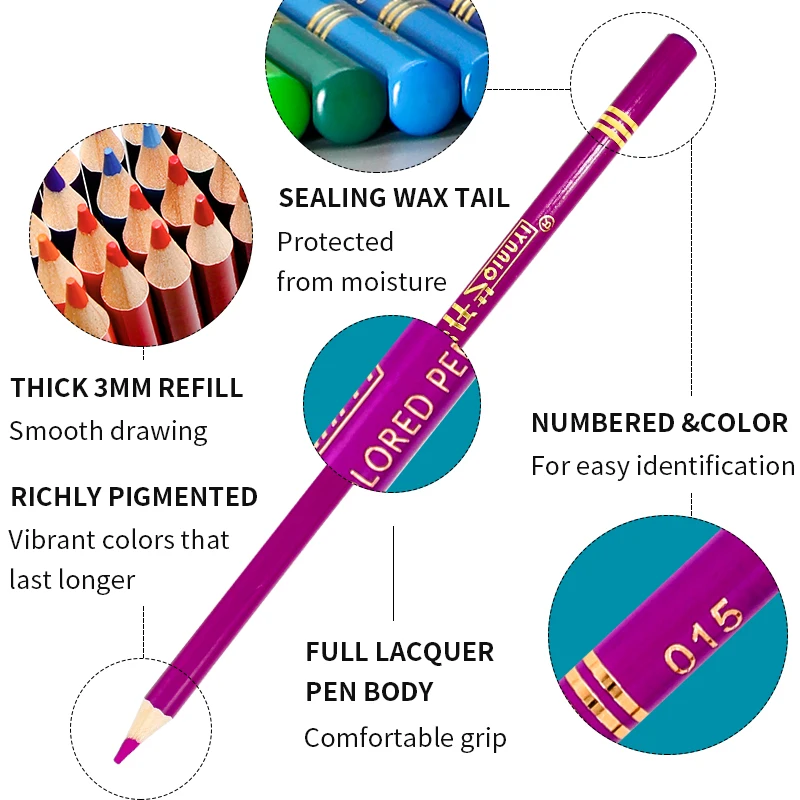 Lápices de colores profesionales para dibujo, lápices de Madera Suave, 48 colores acuarelables para estudiantes de arte y pintores