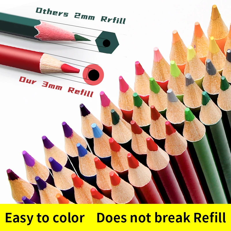 Lápices de colores profesionales para dibujo, lápices de Madera Suave, 48 colores acuarelables para estudiantes de arte y pintores